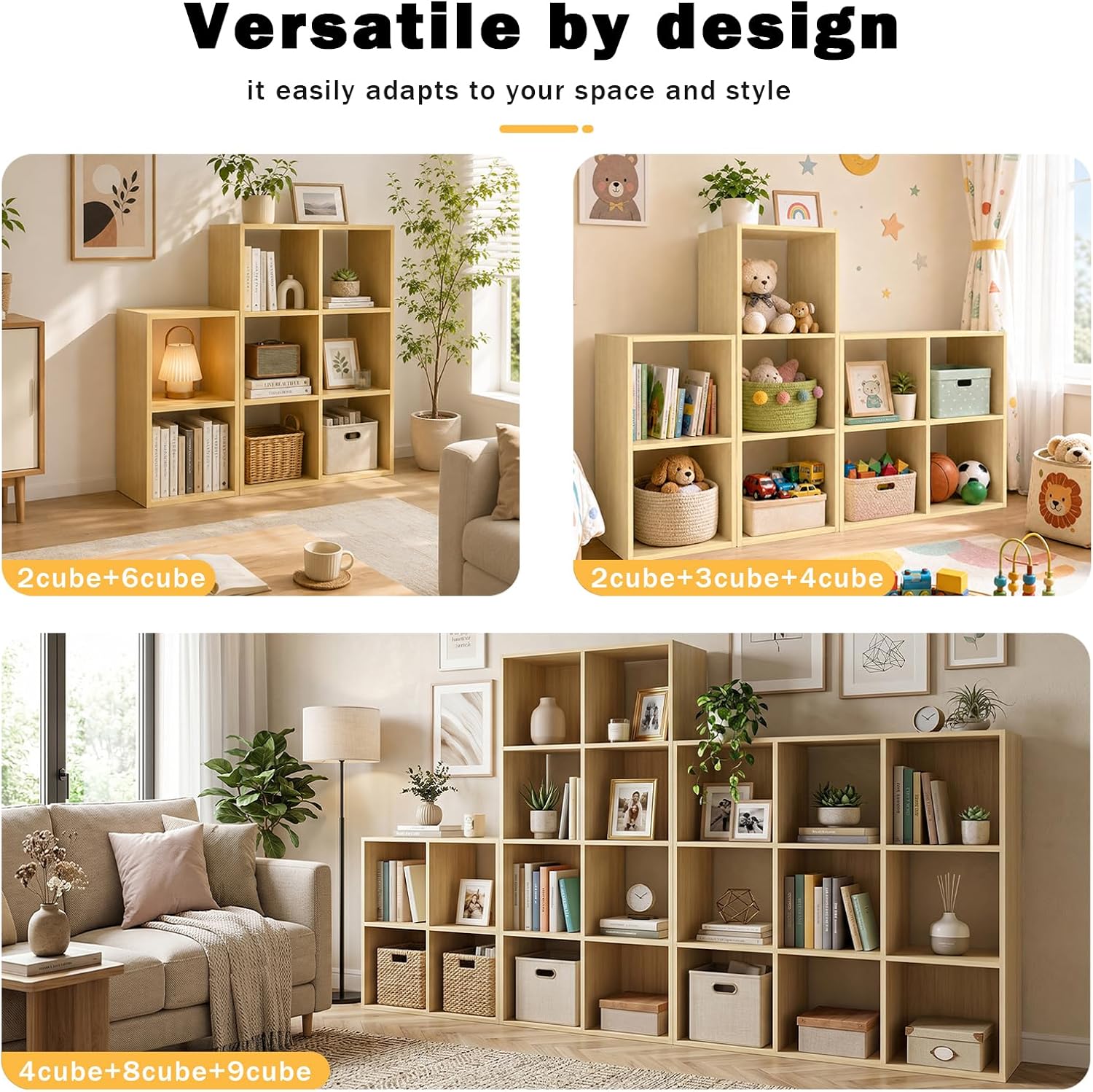Detalle 2 de Endearing Limons 4-Cube Shelf Organizer, Chocolate, 30 mm Frame
