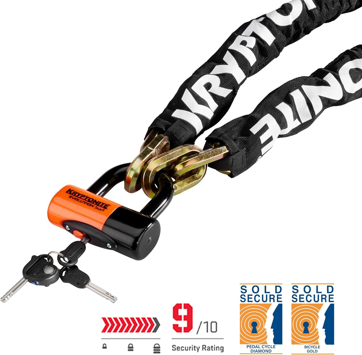 Detalle 2 de Kryptonite New York 1210 Bike Chain Lock: 3.25ft Heavy Duty Security for E‑Bikes and More