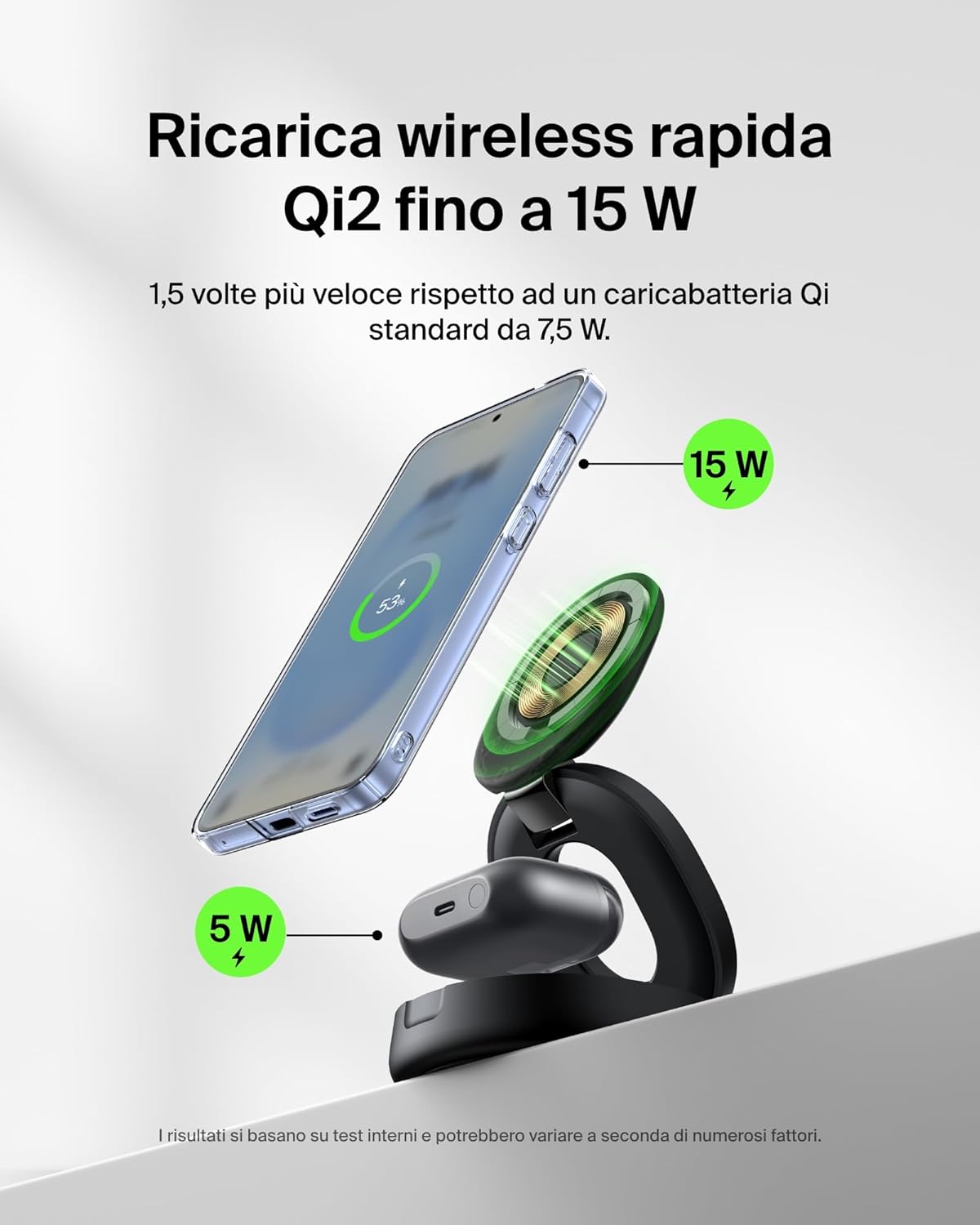 Thumbnail 2 de Belkin 2 in 1 Caricatore Wireless Qi2 MagSafe