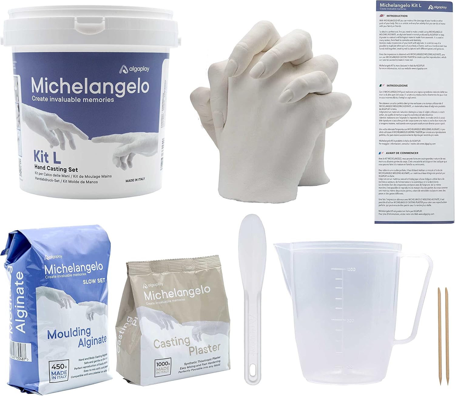 Thumbnail 6 de Algaplay Michelangelo Kit Sculpture des Mains (KIT Love) – Empreinte et sculpture en famille