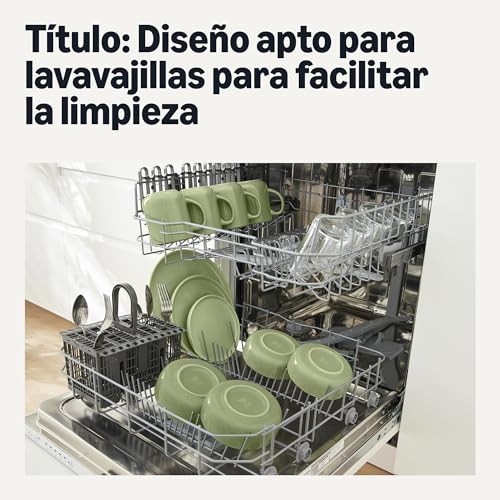 Thumbnail 4 de Amazon Basics Vaisselle en grès émaillé, 18 pièces, couleur olive