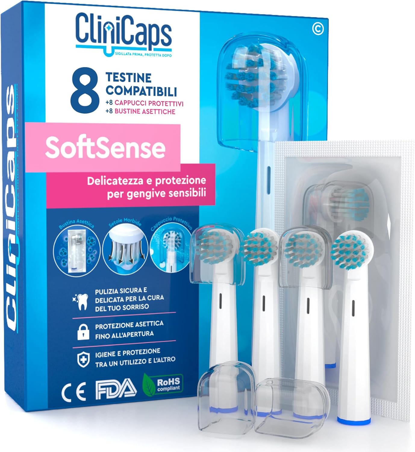 Thumbnail 6 de CliniCaps SoftSense 4 testine morbide per gengive sensibili