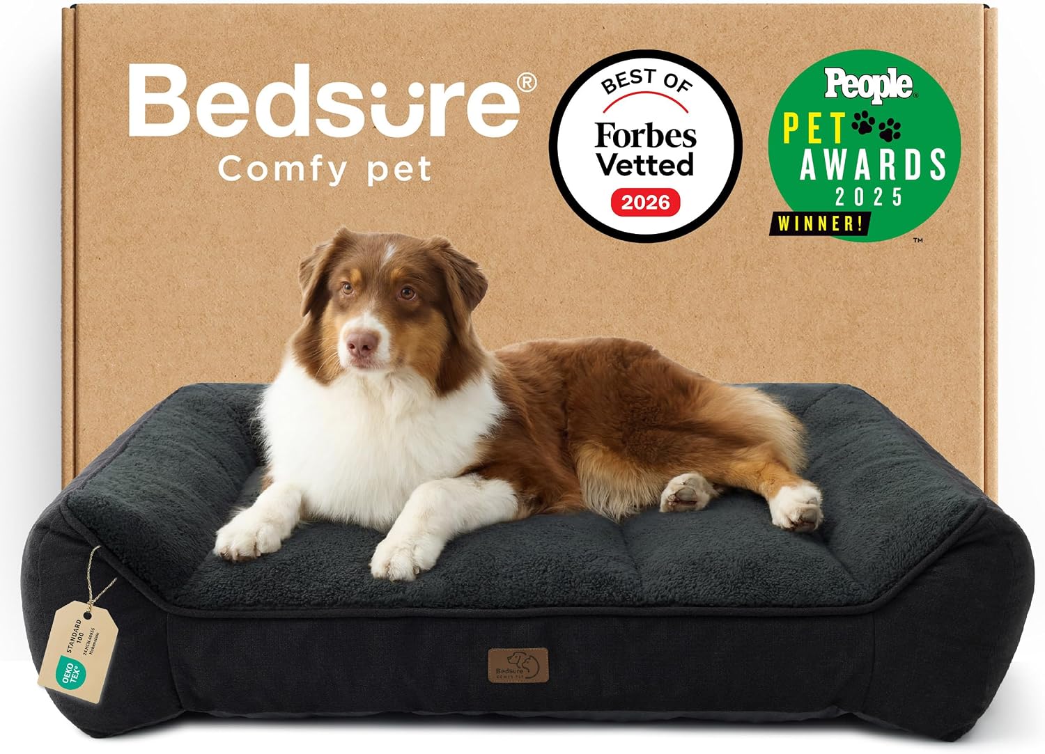 Detalle de Bedsure Orthopedic Dog Bed Large 96x71cm – Extra Thick Support with Waterproof Cover