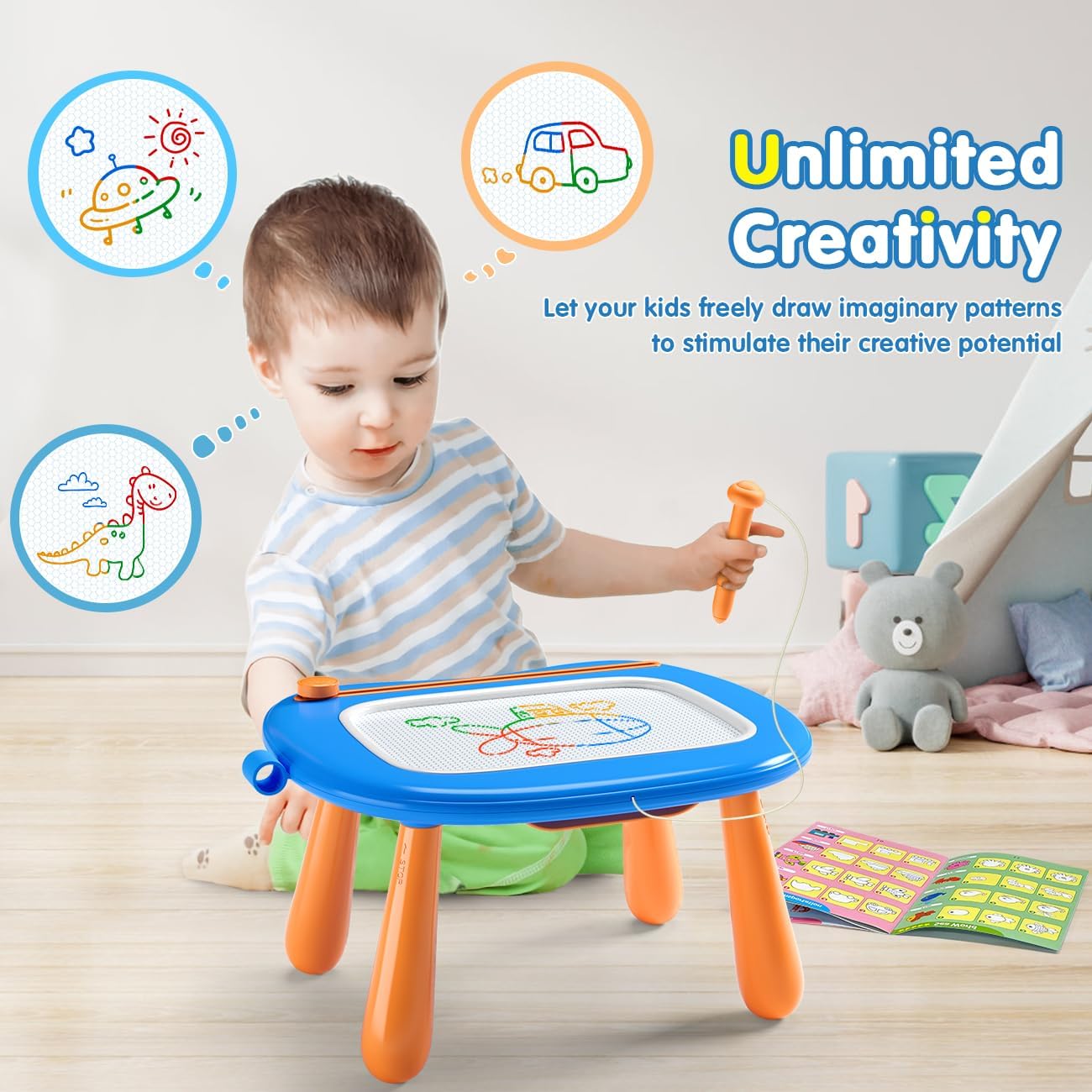 Thumbnail 1 de SYHLN Magnetic Drawing Board 8.9-inch Doodle Pad