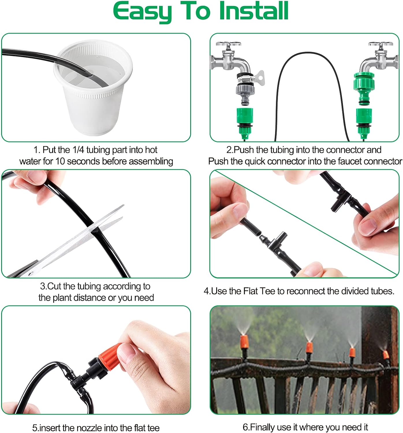 Thumbnail 4 de MIXC 15M Drip Irrigation System Kit — Easy Setup, Water-Saving Auto-Option with Adjustable Sprinklers