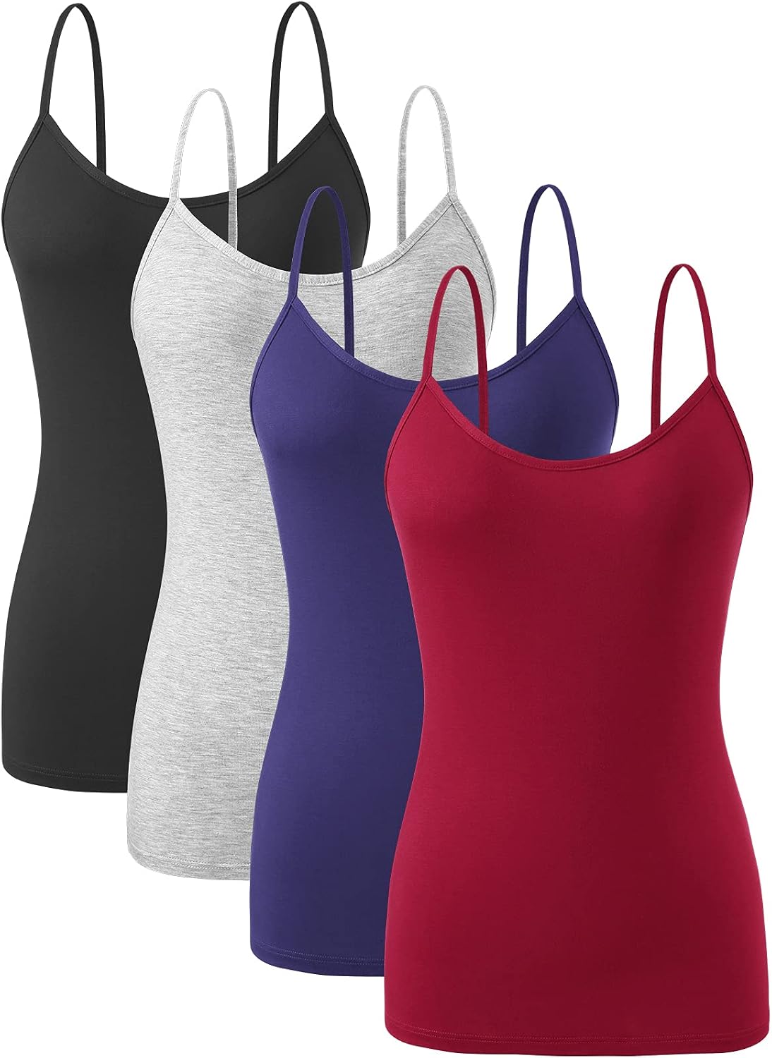 Detalle de ROSYLINE 4-Pack Camisole Tank Tops with Adjustable Spaghetti Straps