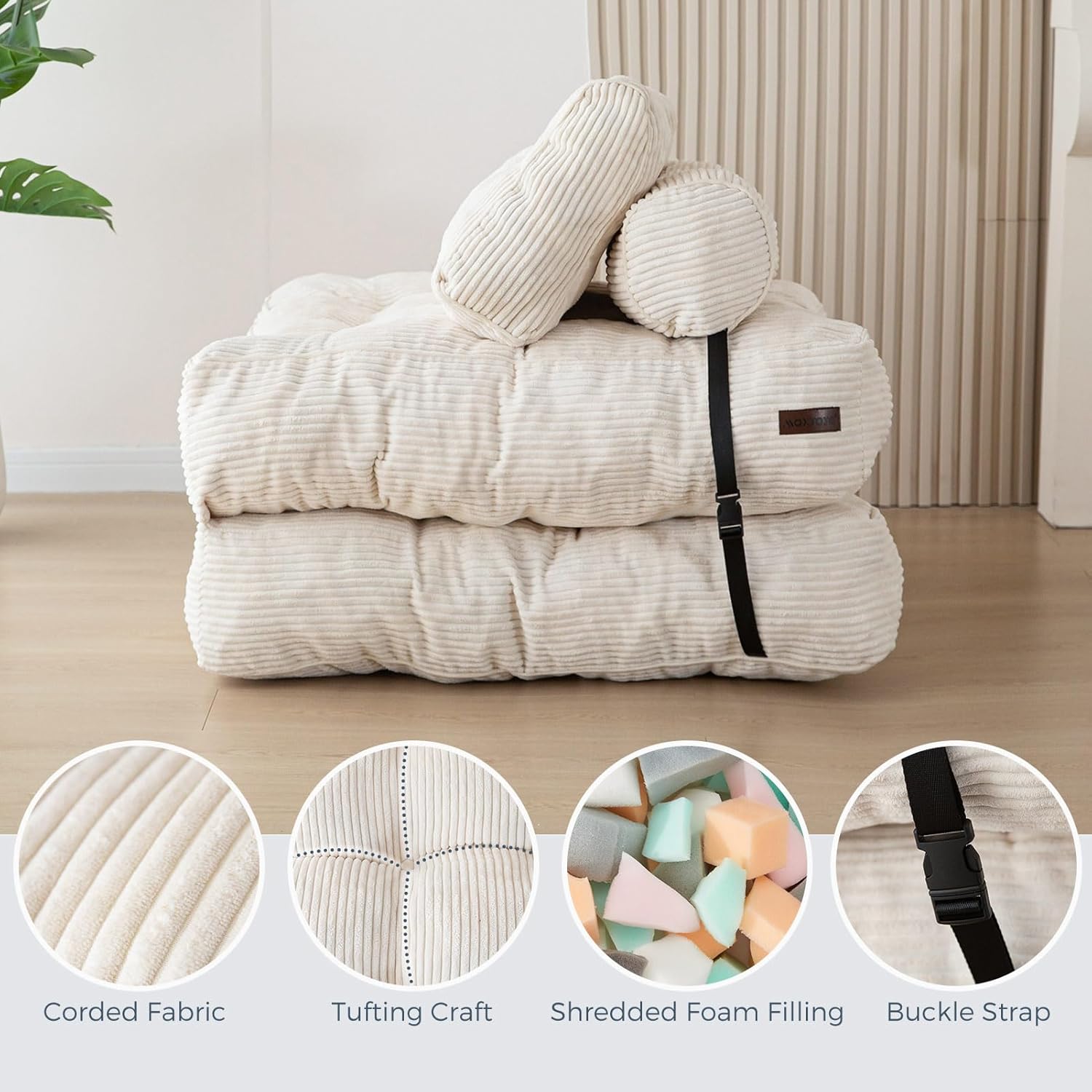 Detalle de MAXYOYO Folding Sofa Bed, 33.5 x 74.8in