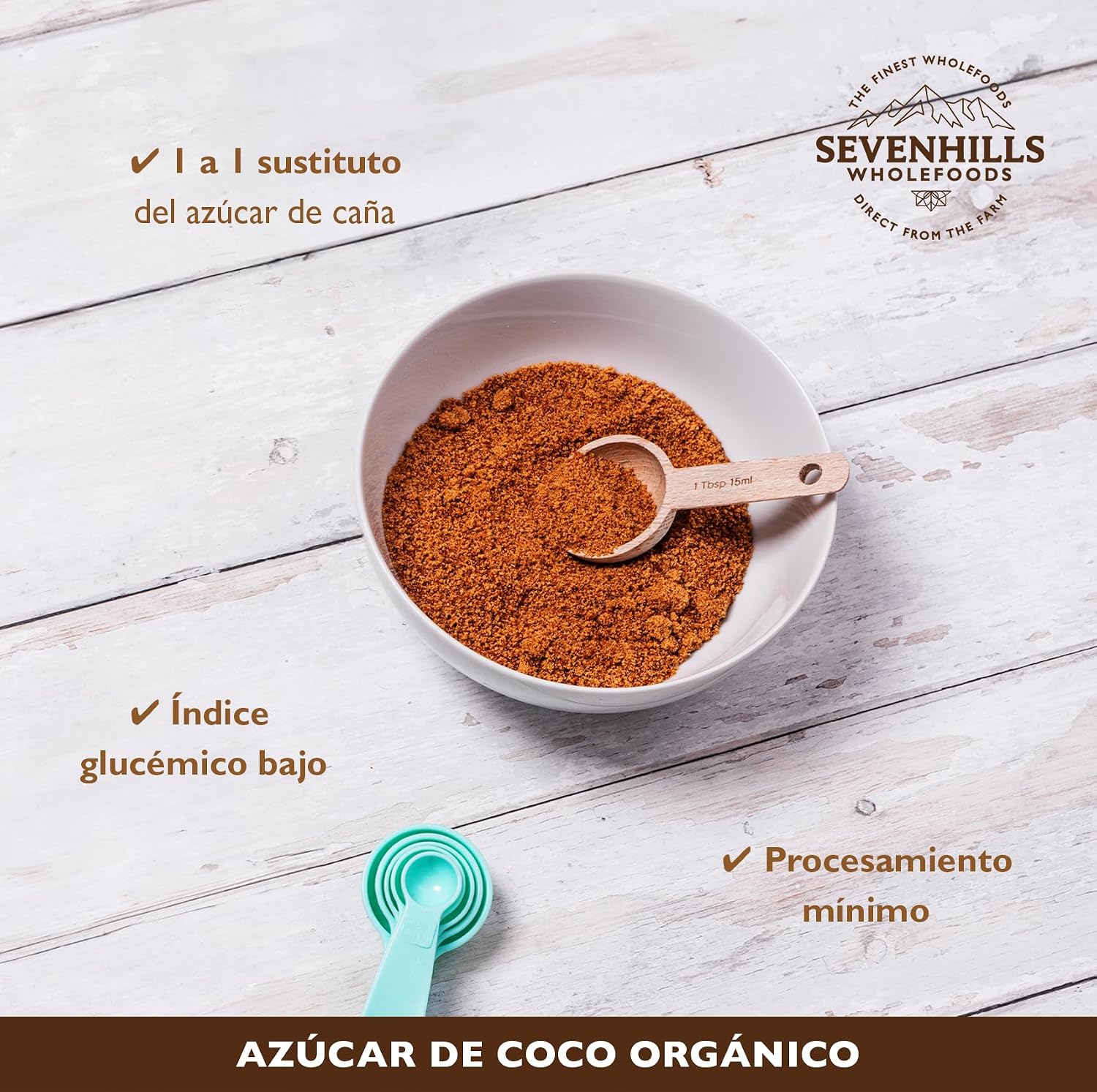 Detalle de Sevenhills Wholefoods Azúcar de Coco Orgánico 1.8 kg 🥥