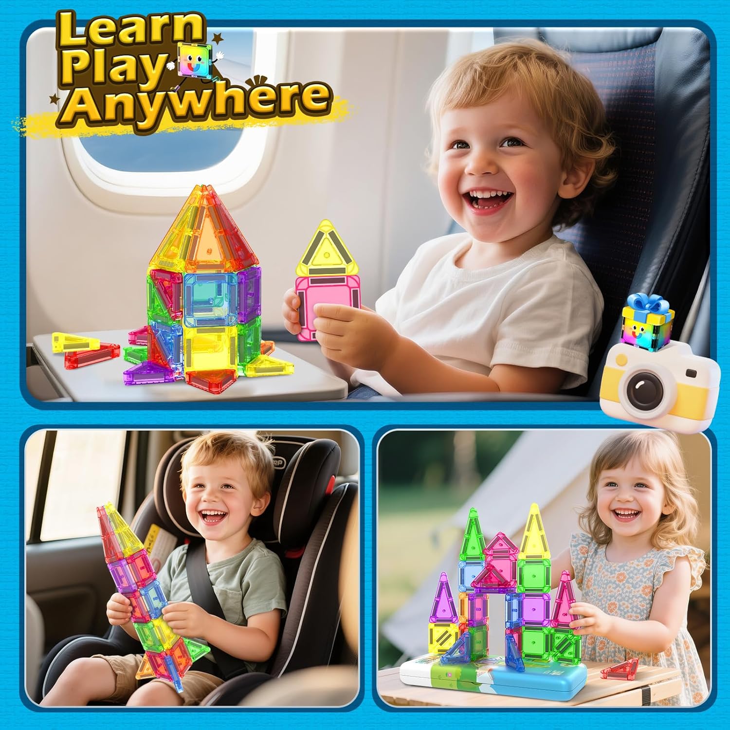 Thumbnail 1 de Magnetic Tiles 34 Mini Blocks for Kids 4-8