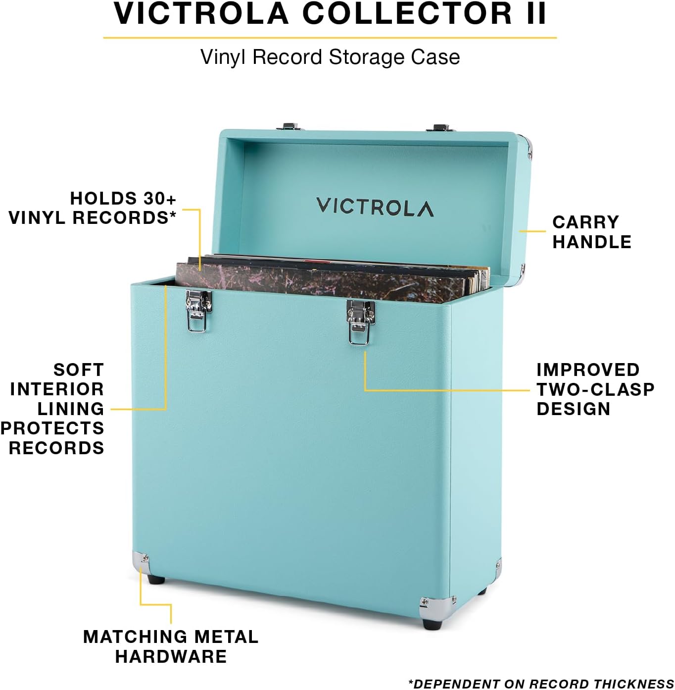 Thumbnail 1 de Victrola Collector II (2026 Model) Vinyl Record Storage Case for 30+ Records (Brown)
