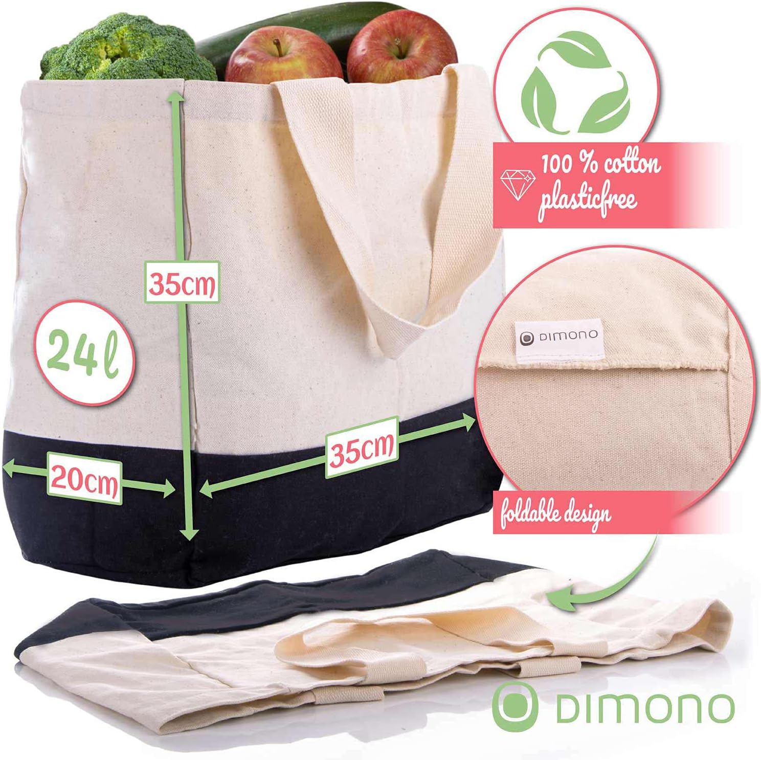 Thumbnail 5 de GOODS+GADGETS Shopper Sac en coton XXL – polyvalent et robuste pour courses et usage quotidien