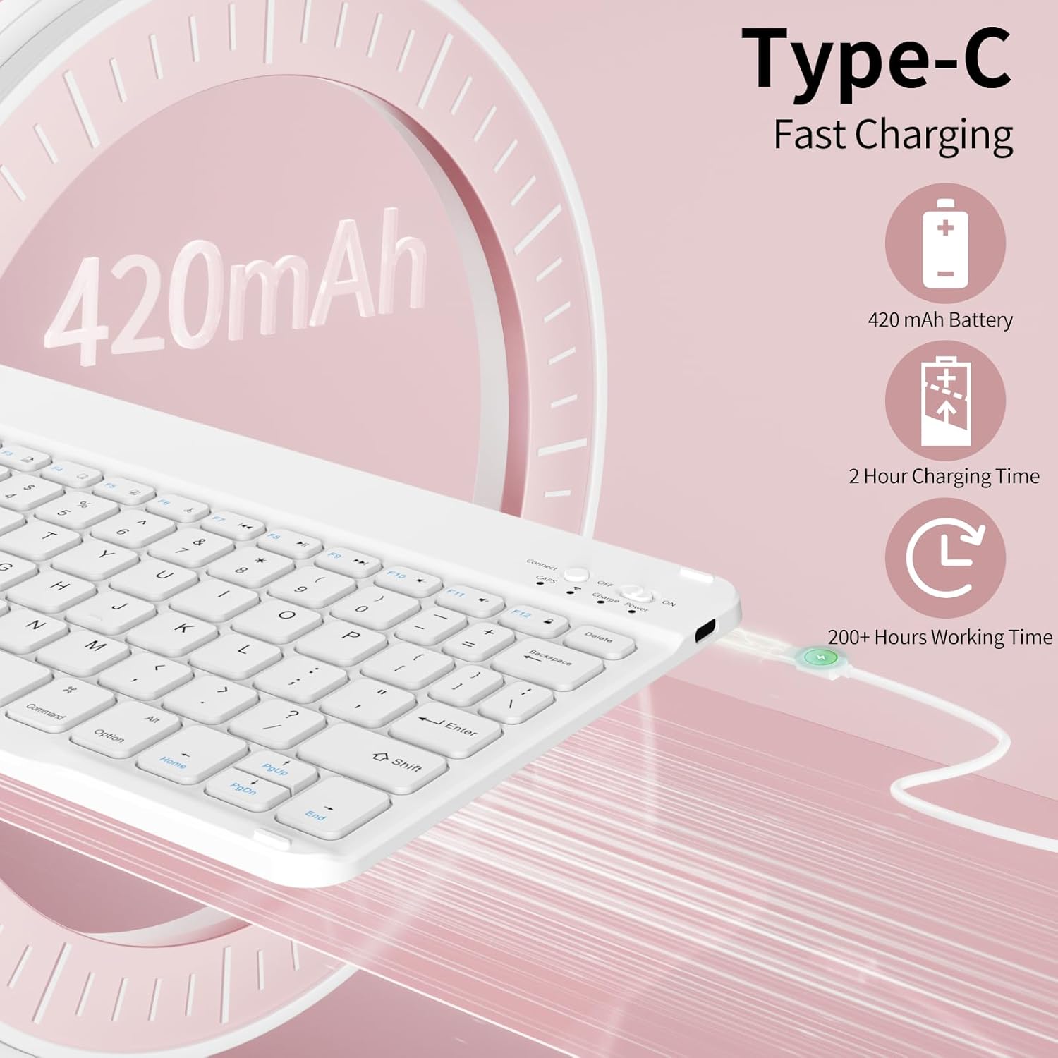 Detalle de iPad keyboard case 11 inch A16, Pink