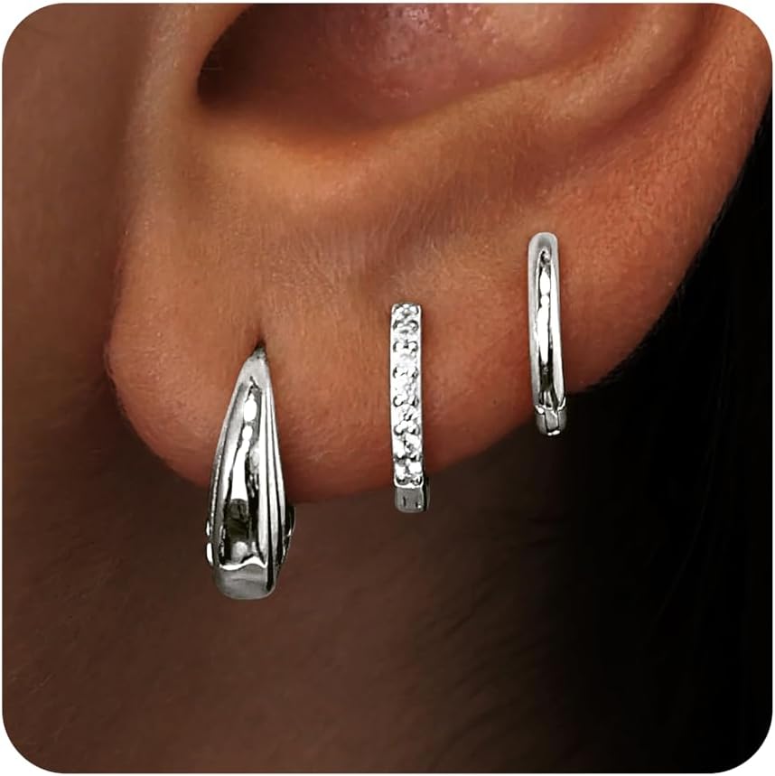 Detalle de Poxtex Huggie Hoop Earrings 8mm 💍