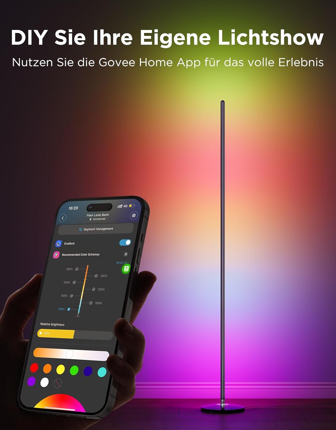 Thumbnail 1 de Govee RGBICW LED Stehlampe Wohnzimmer 2er-Set (WiFi, dimmbar, Alexa & Matter) – Schwarz