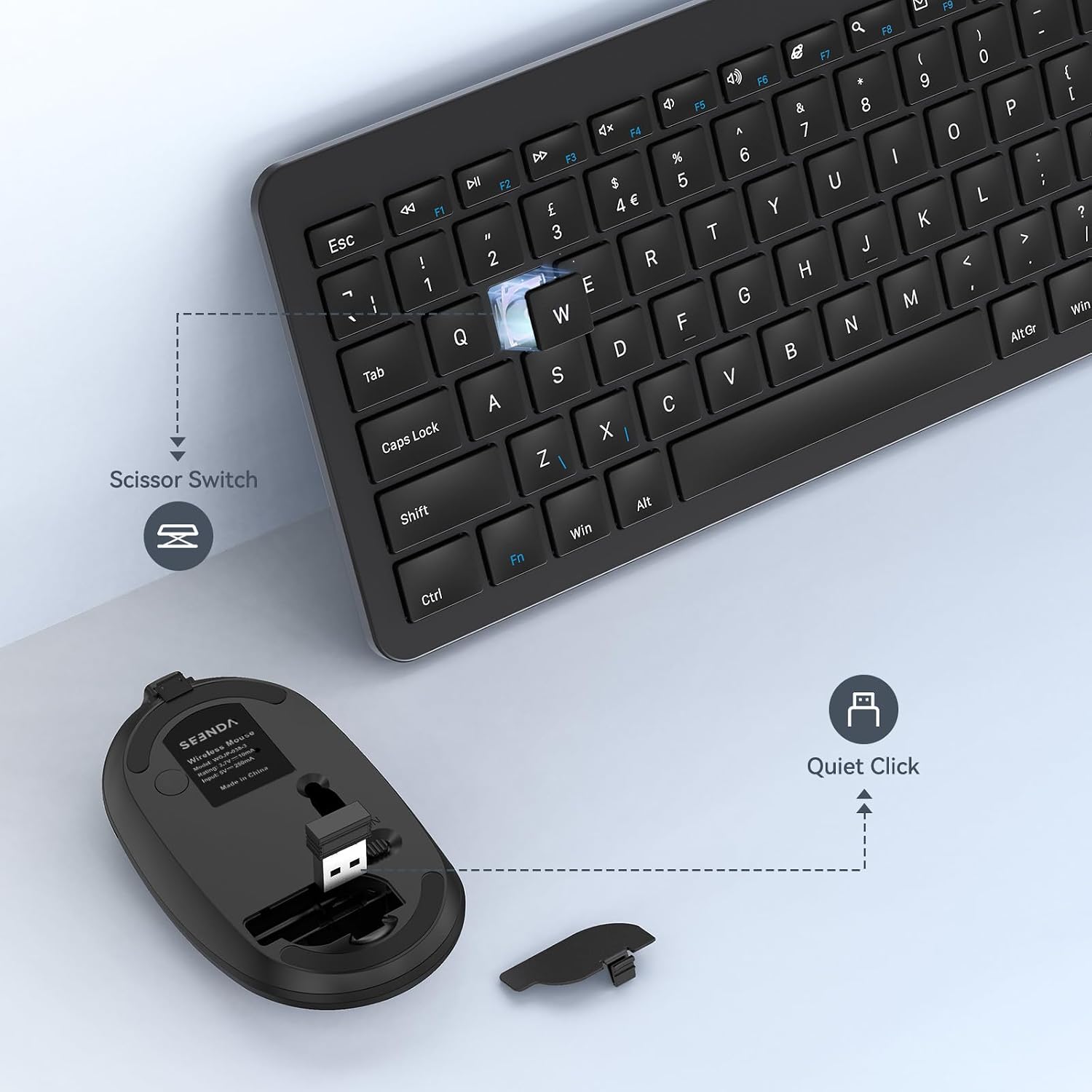 Detalle 2 de seenda SK38-3 wireless keyboard set