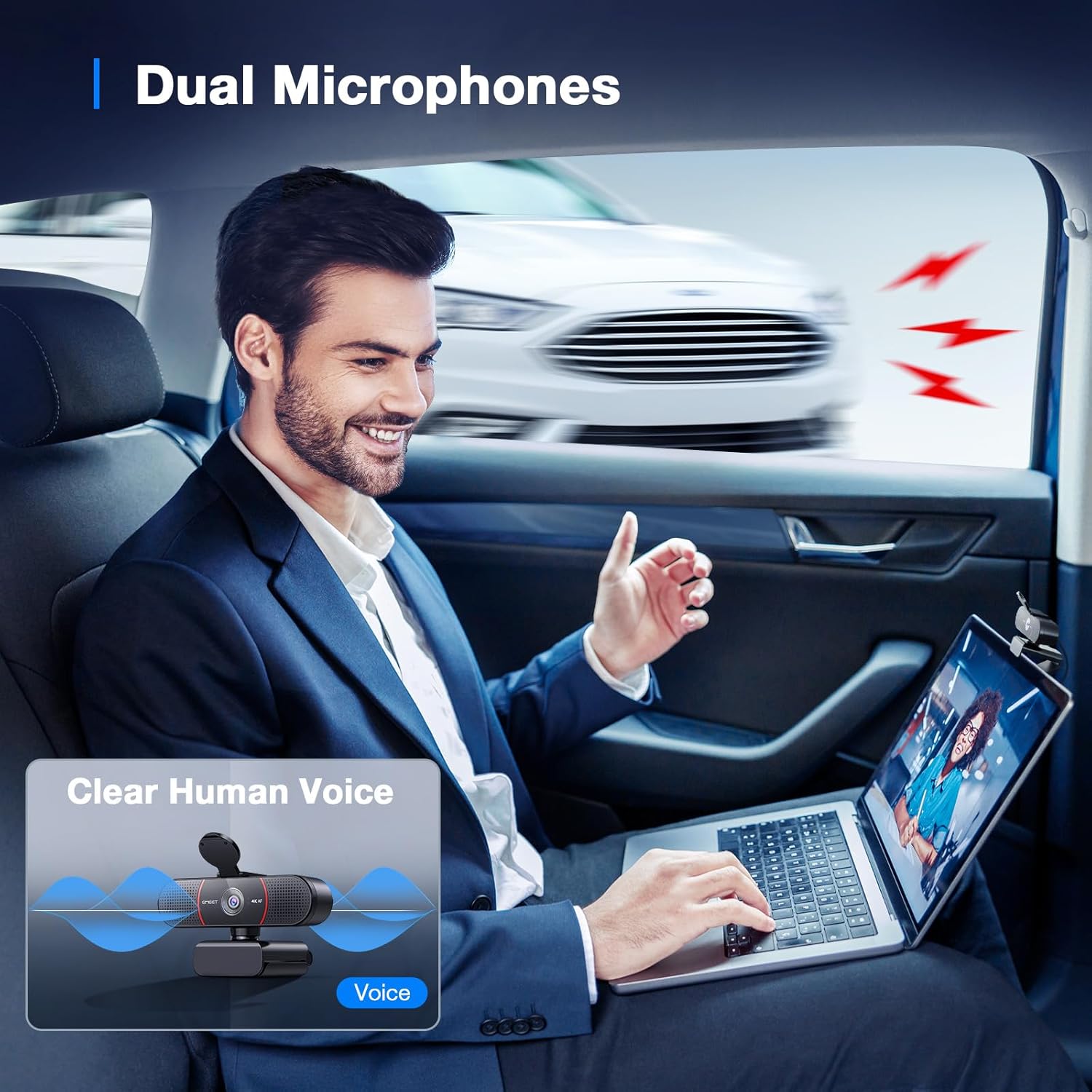 Detalle 2 de EMEET C960 4K webcam with autofocus and privacy cover