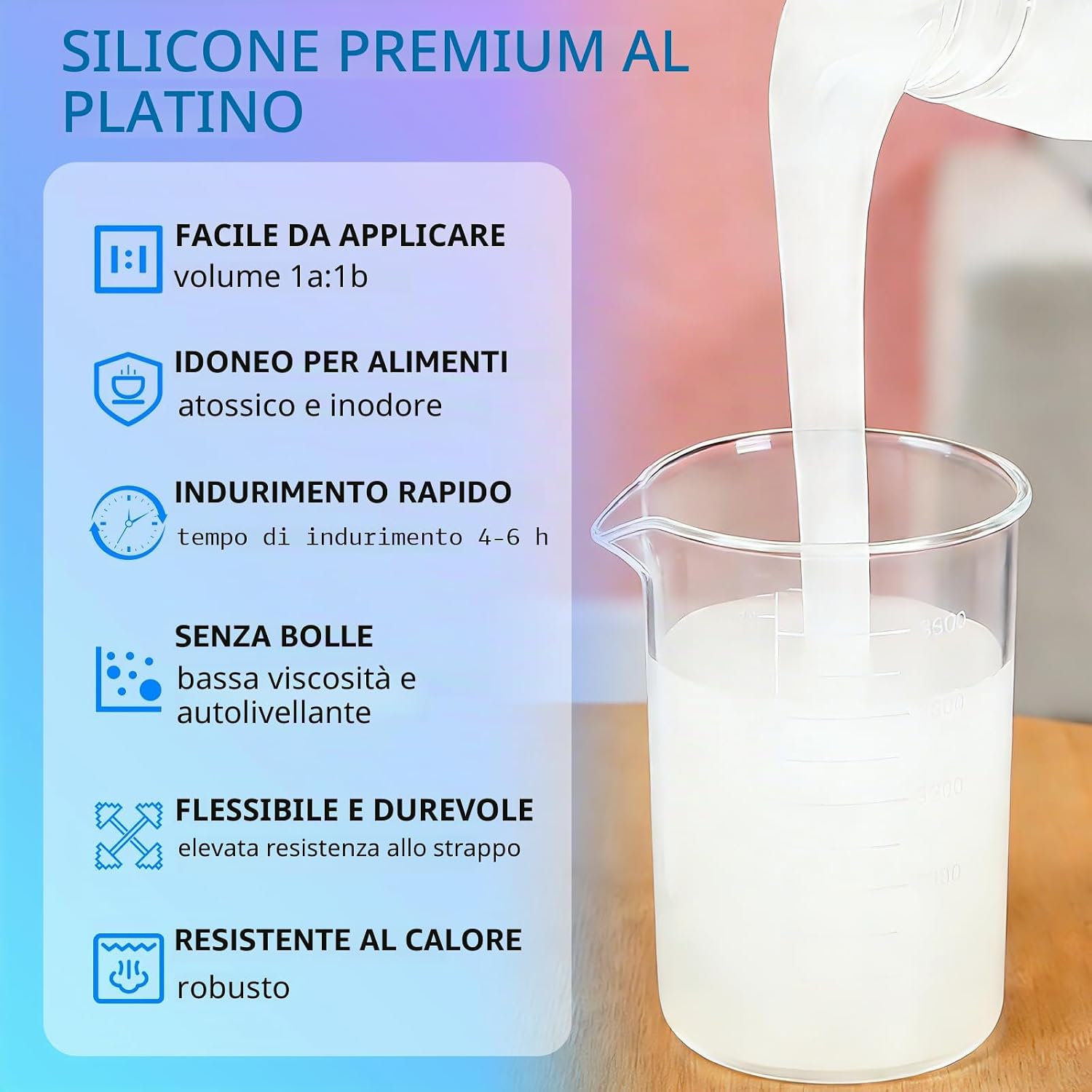 Thumbnail 1 de Silicone per Stampi 20A, 1L - Silicone Liquido Verde per Moulage e Realizzazione di Analisi di Resine