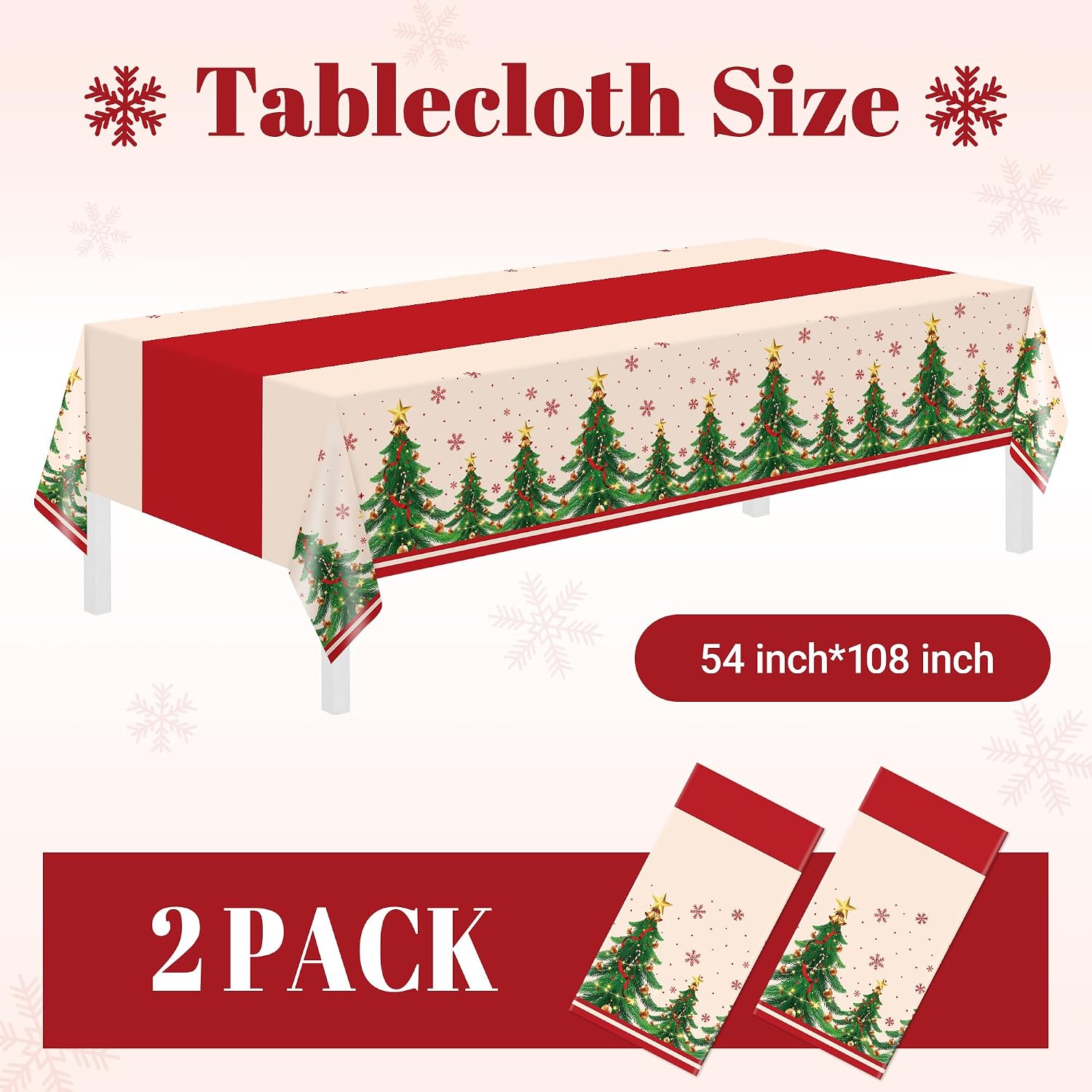 Detalle 2 de Childom disposable Christmas tablecloths, 54 x 108 inches