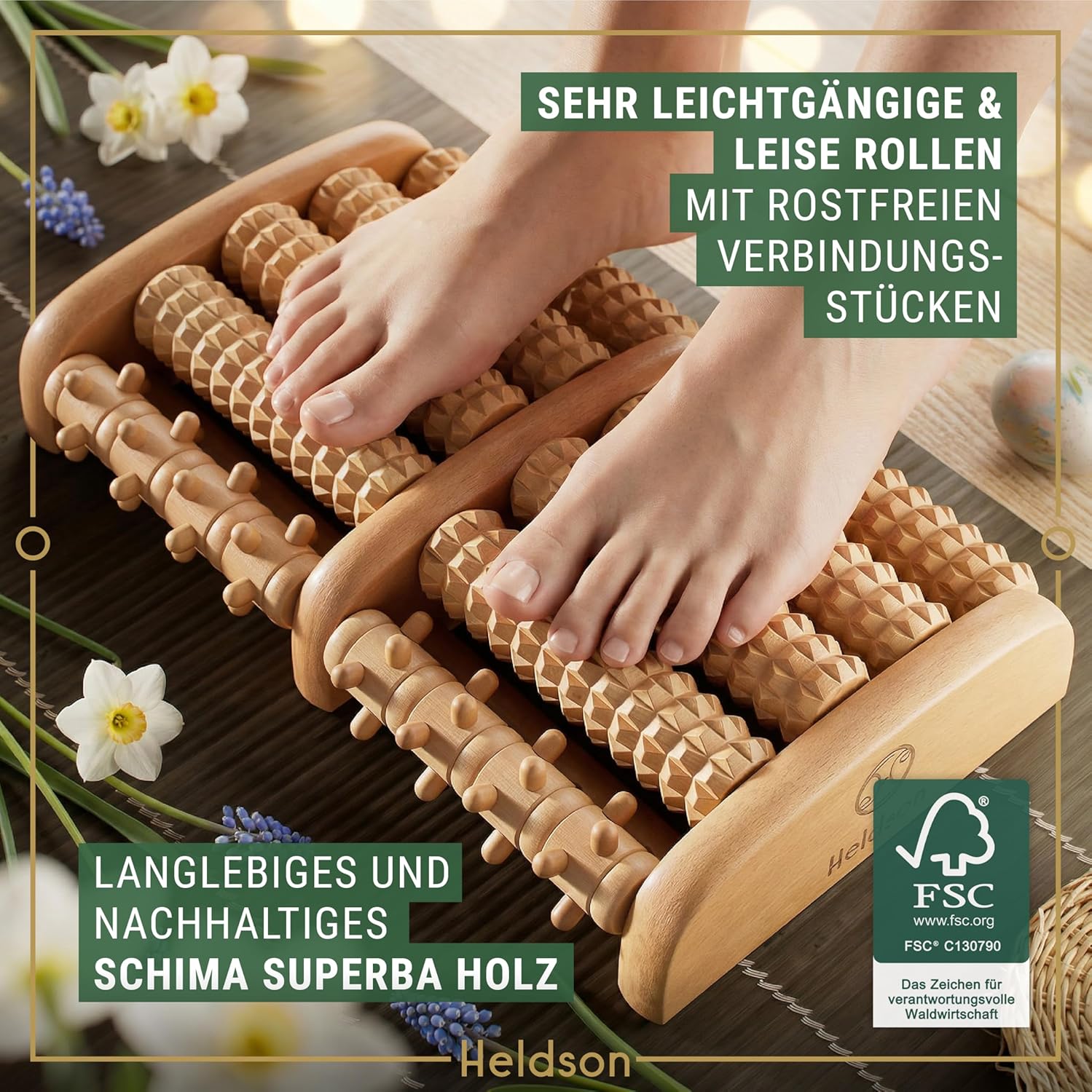 Thumbnail 4 de HELDSON Fußmassageroller Holz 1000+ Spitzen