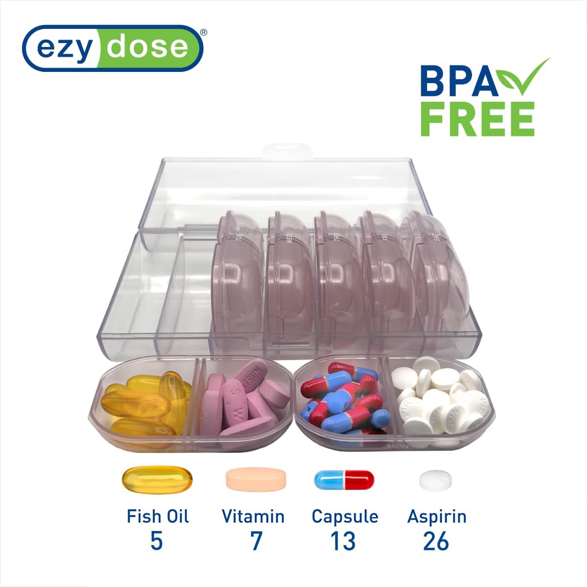 Thumbnail 1 de EZY DOSE Weekly AM/PM Pill Organizer 7-day 💊