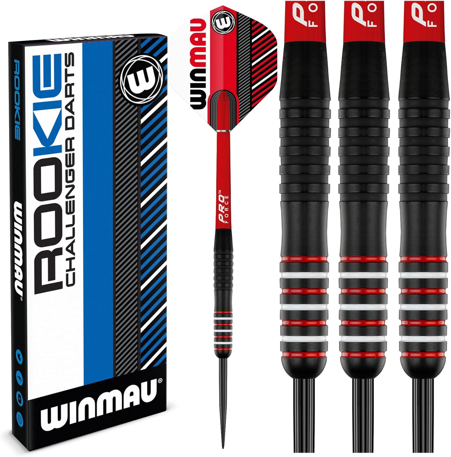 Thumbnail 1 de WINMAU Rookie Red Steeltip Brass Darts Set — 20g Brass Darts with Flights, Shafts and Exclusive Booklet