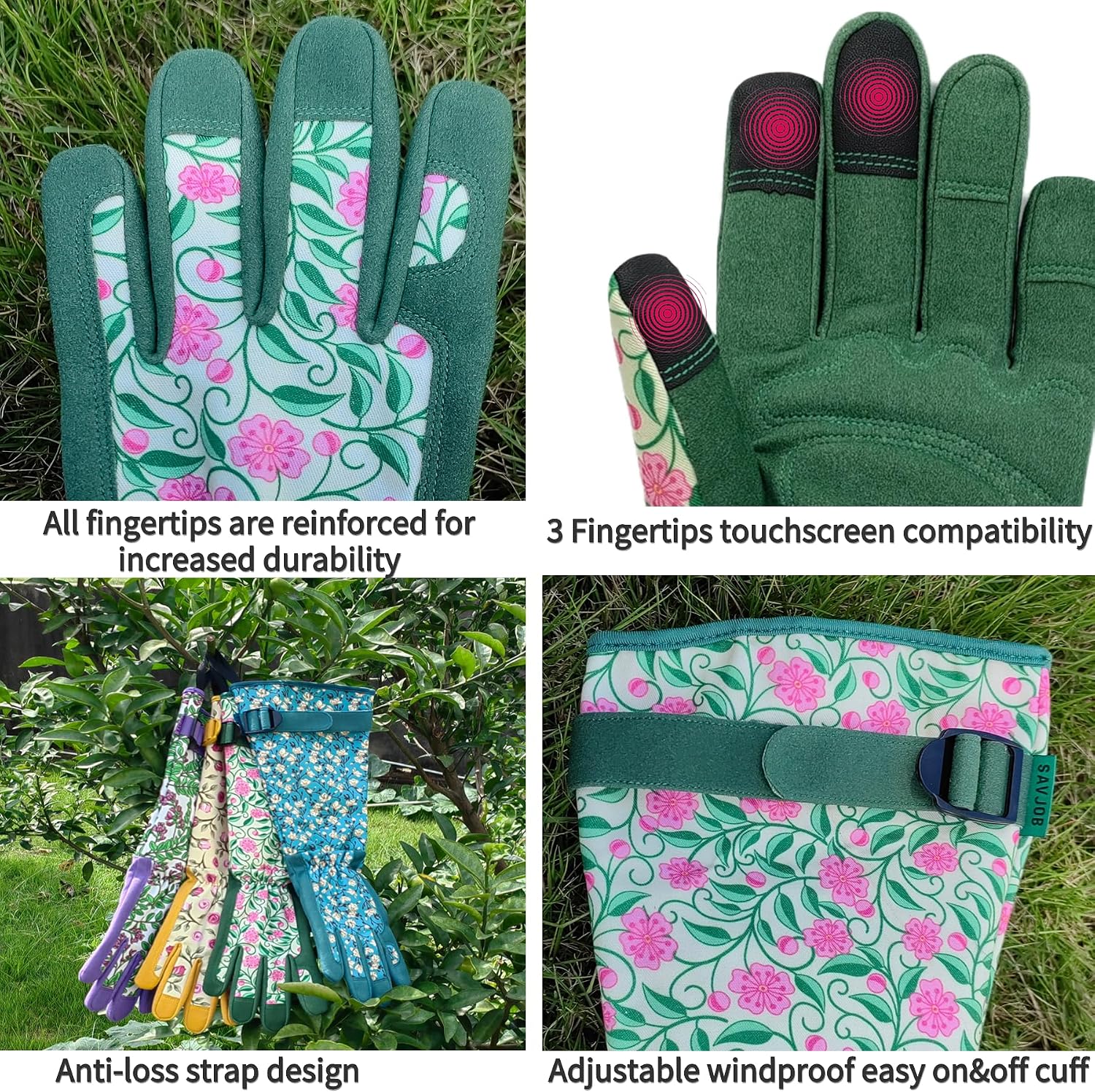 Detalle de SAVJOB Gardening Gloves with Canvas