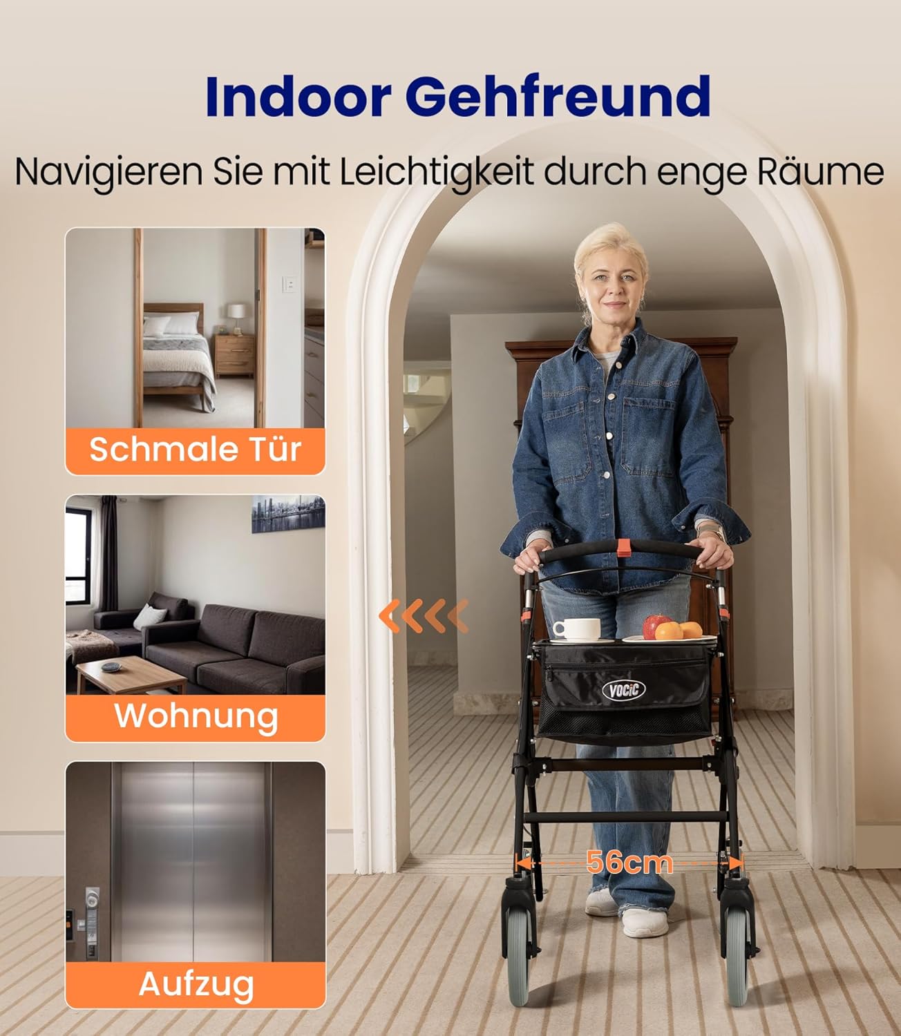 Thumbnail 1 de VOCIC Z32 Rollator schmal für Wohnung