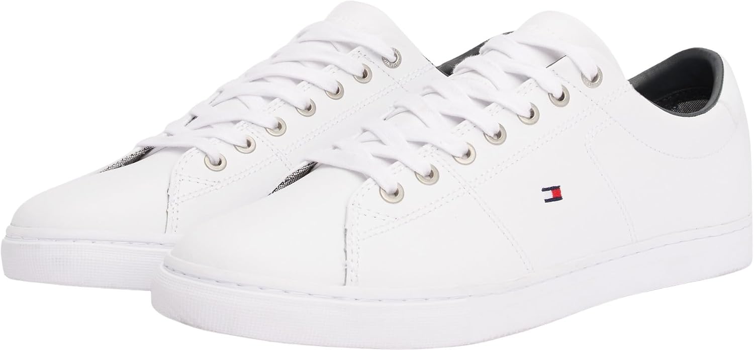 Detalle de Tommy Hilfiger Herren Cupsole Sneaker Essential Leather Schuhe – Leder-Sneaker mit Marken-Details