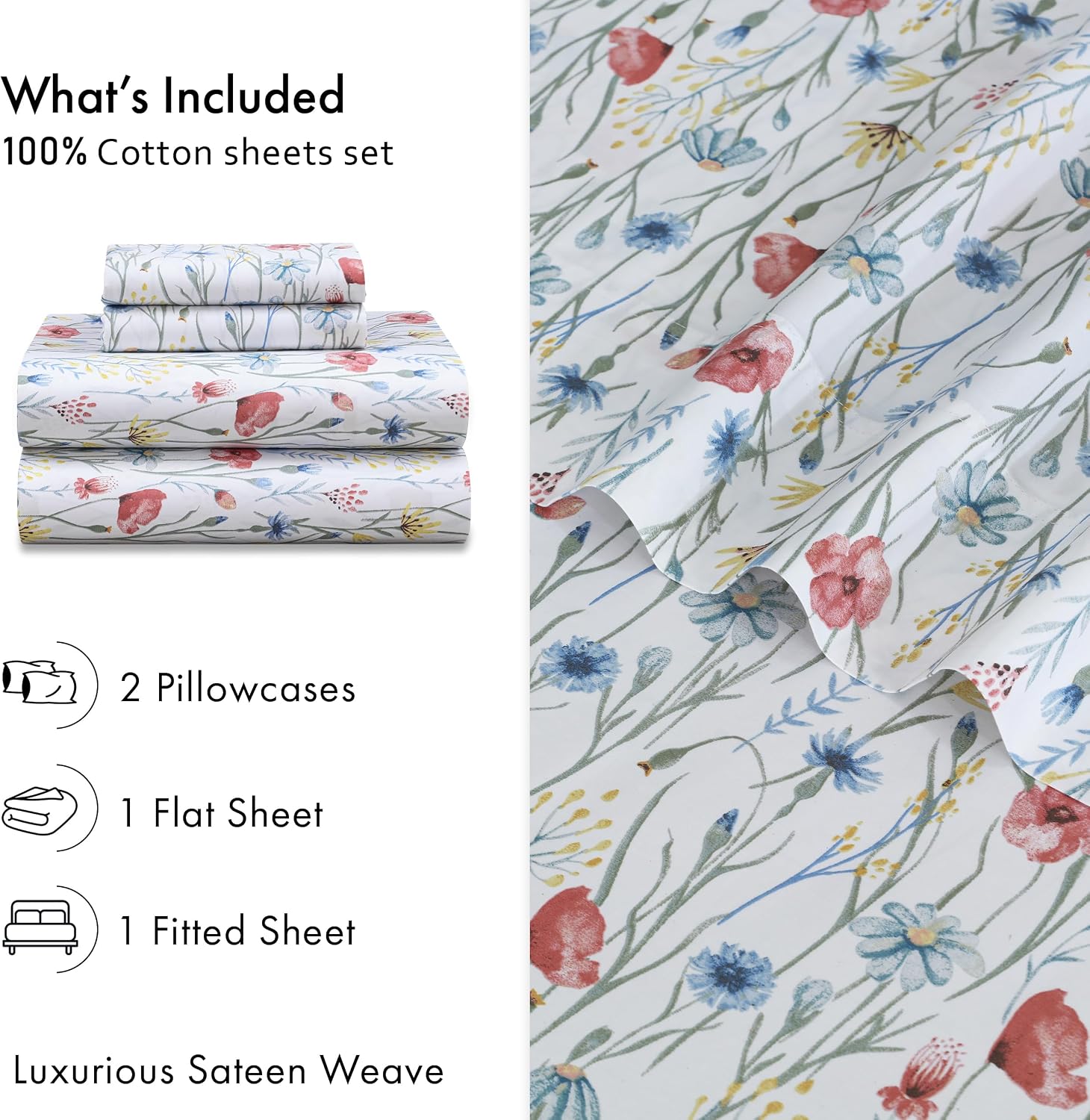 Detalle de RUVANTI Cotton Sheets Set, 4-Piece