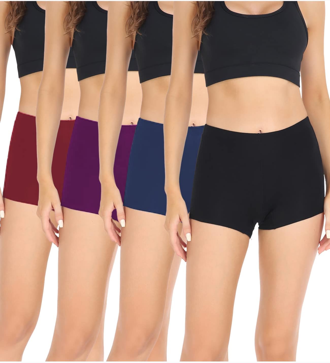 Detalle de wirarpa Damen Baumwolle Boxershorts/Unterhose als Radlerhose unter Kleid – 4er Pack