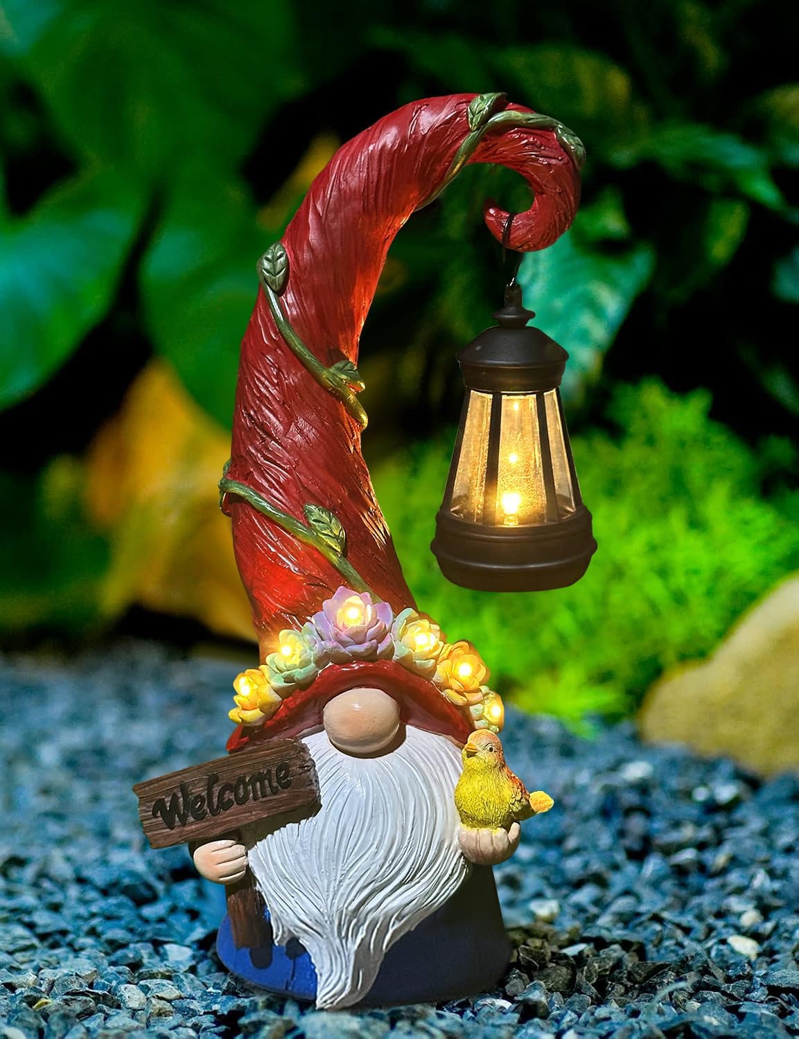Detalle 2 de Vovkokc Gnome Garden Ornaments Solar Lantern