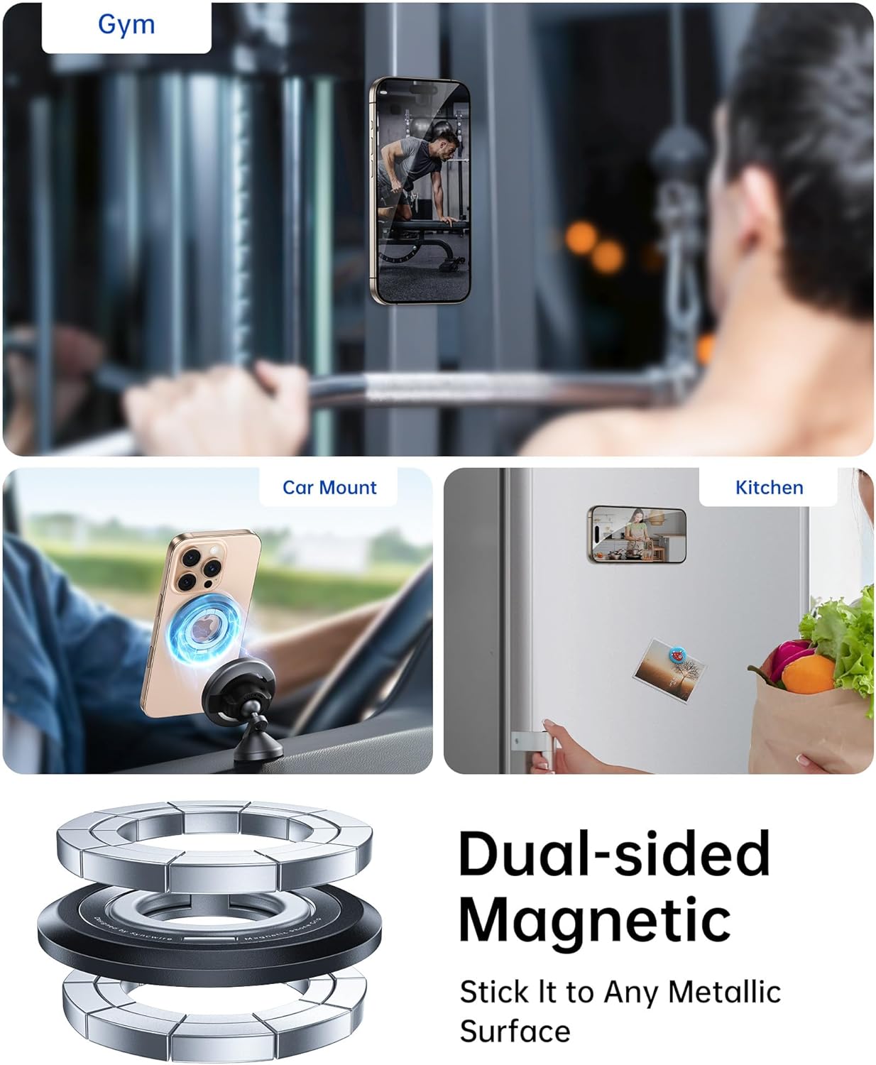 Thumbnail 3 de Syncwire MagSafe Phone Ring Holder: 360° Rotation, Two-Sided Magnetic Grip