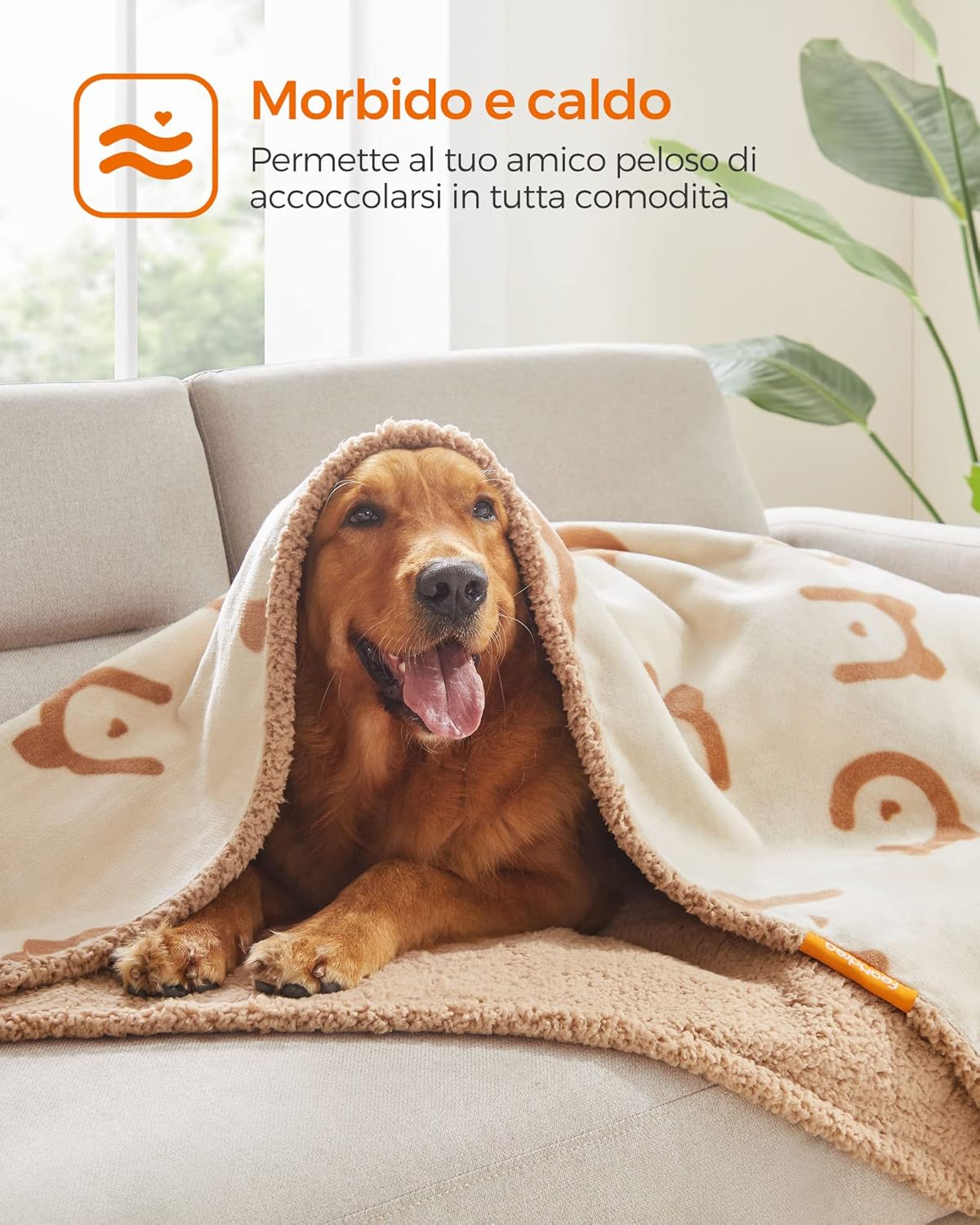 Thumbnail 3 de Feandrea Coperta impermeabile per cani e gatti PPB060K01, reversibile in sherpa, 152 x 127 cm (XL)