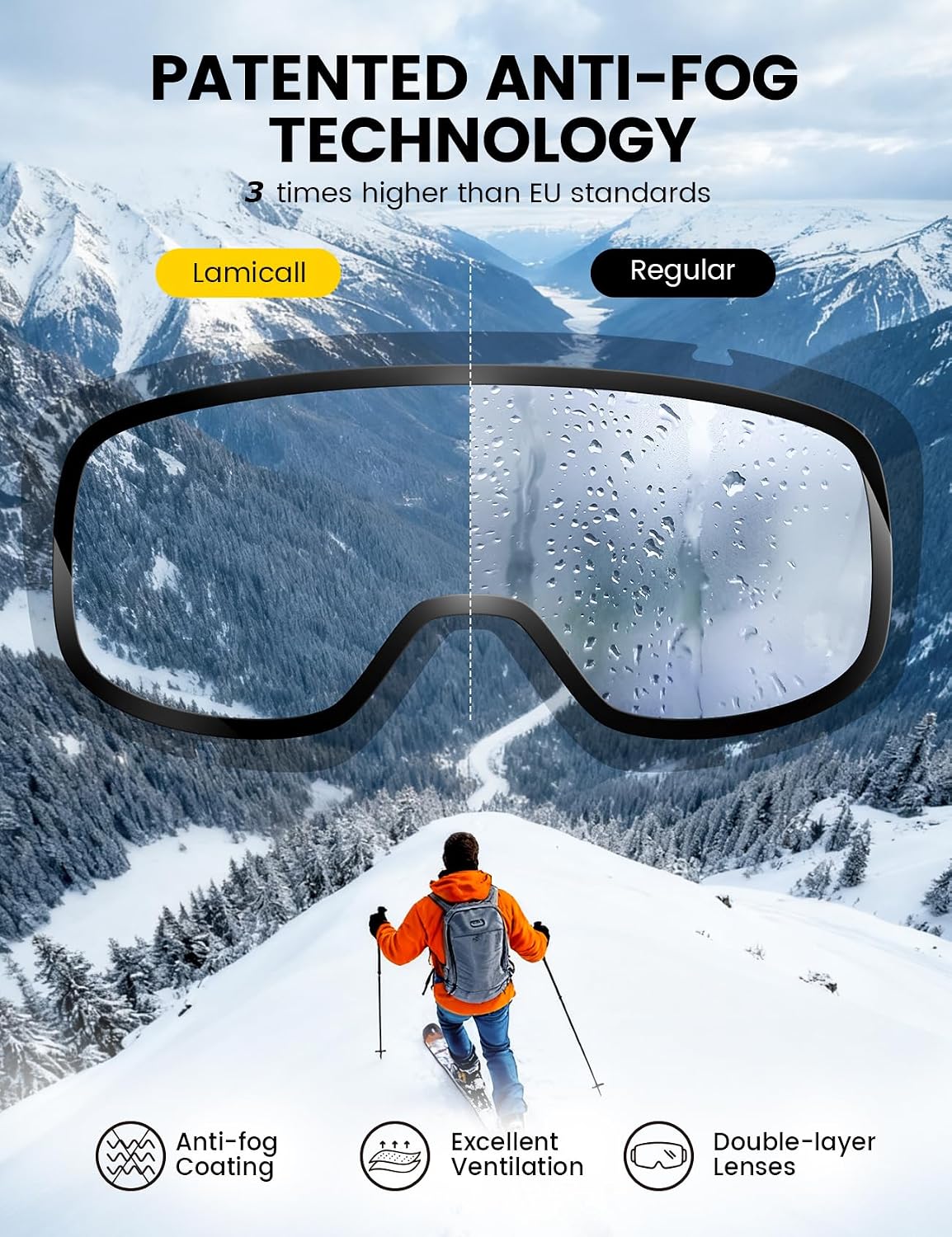 Detalle de Lamicall Ski Goggles OTG Cat 3