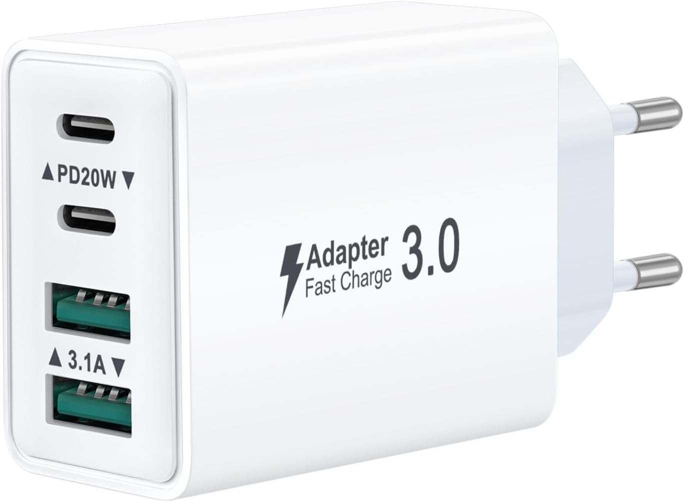 Detalle de Caricabatterie multiplo 40W 4 porte USB-C per smartphone e tablet