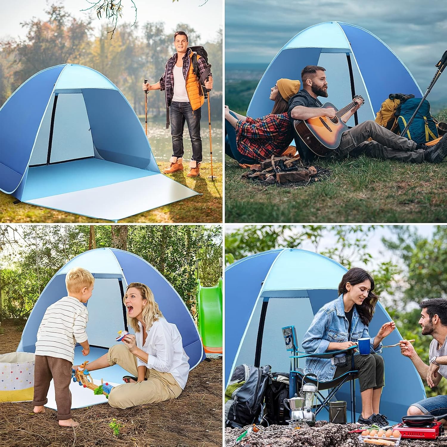 Thumbnail 6 de Pop up Strandmuschel 2–3 Personen – UV Schutz UPF 50+ mit Privatsphäre, kompakt & tragbar