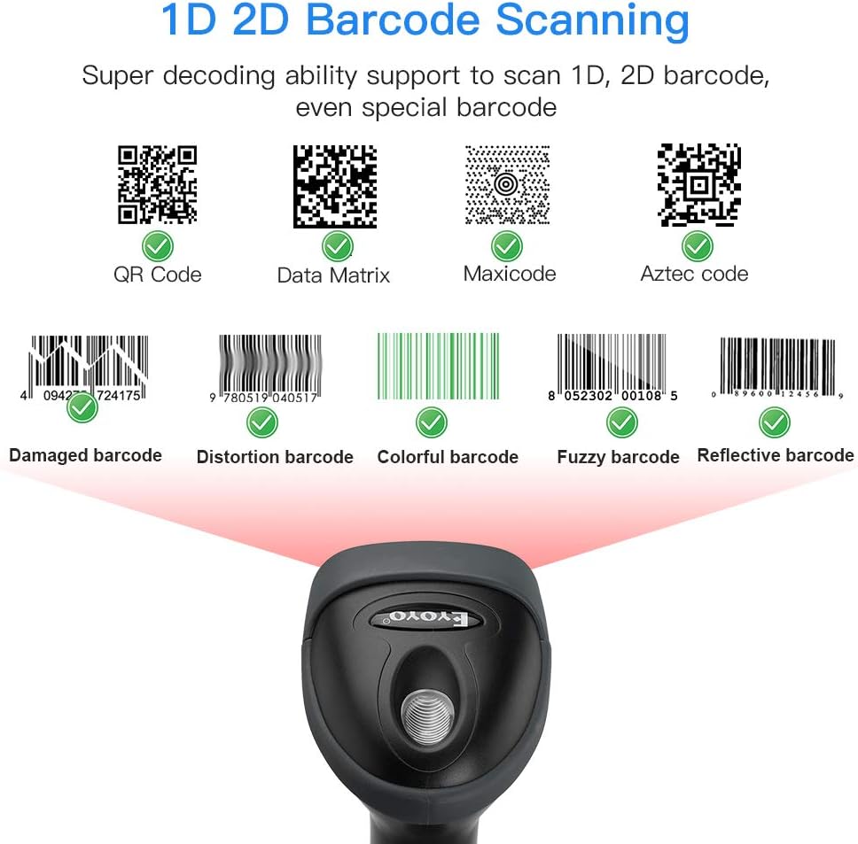 Detalle de Eyoyo lettore codici a barre 2D USB