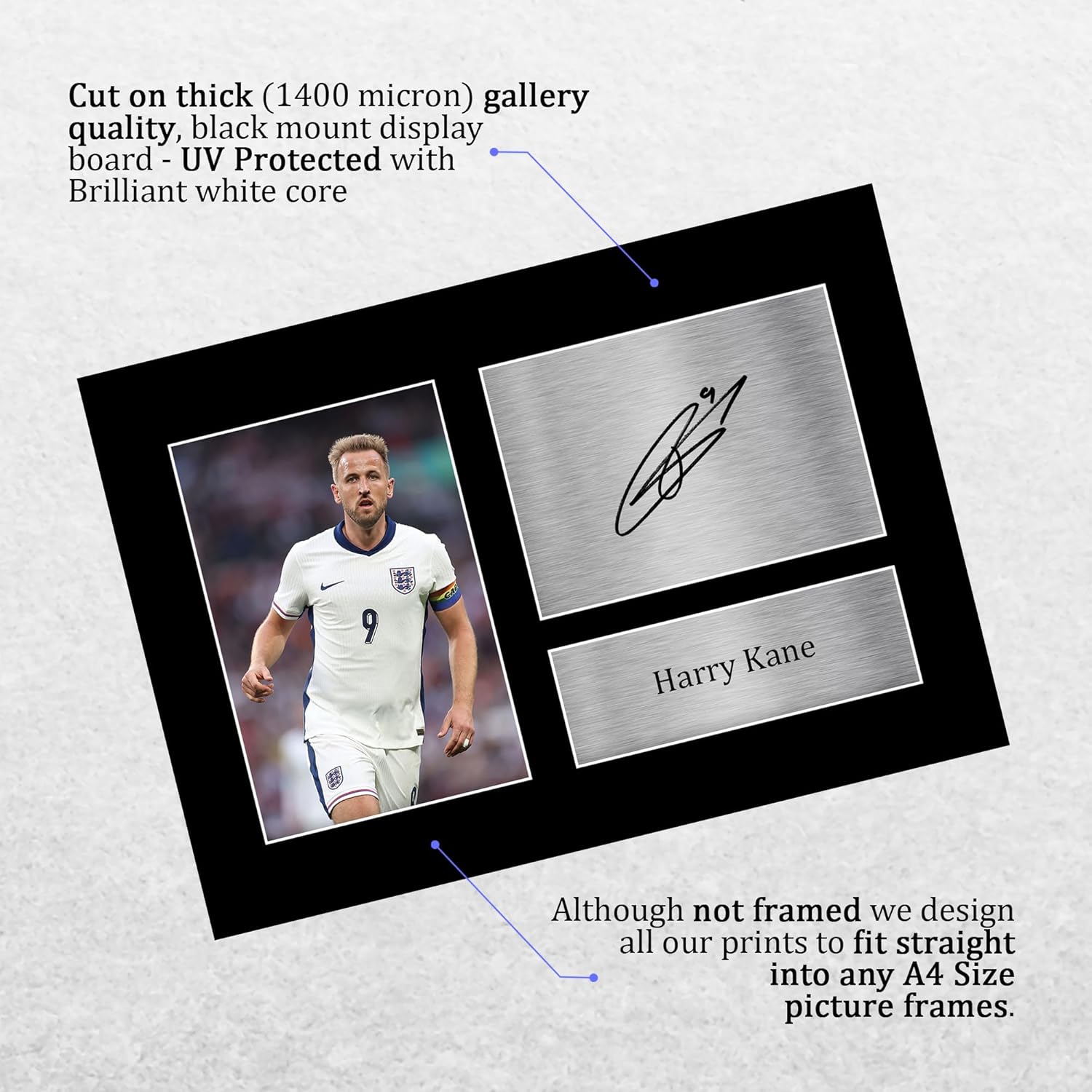 Thumbnail 2 de HWC Trading Harry Kane signed A4 photo display gift (England)