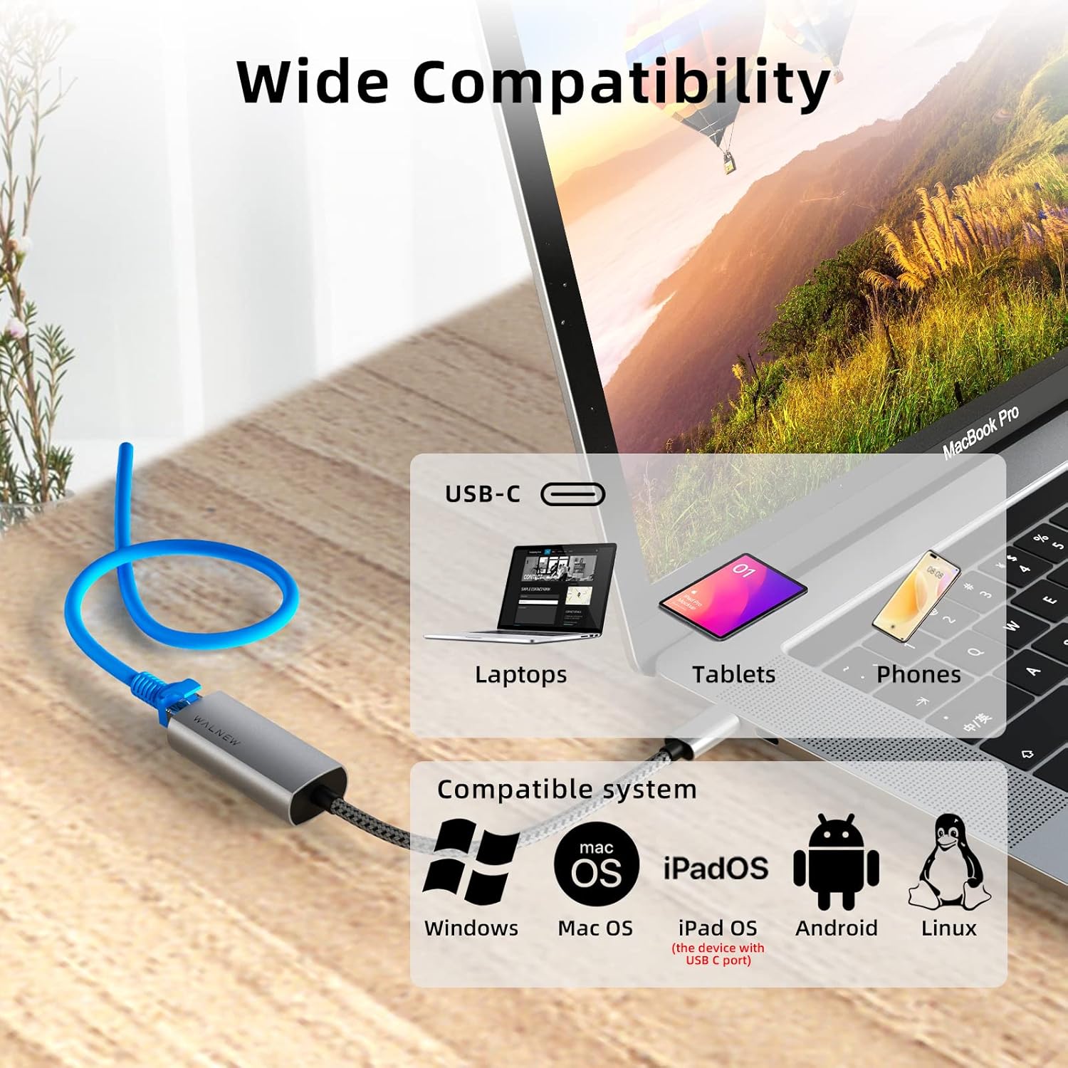Thumbnail 6 de WALNEW USB C Ethernet Adapter 1,000 Mbps