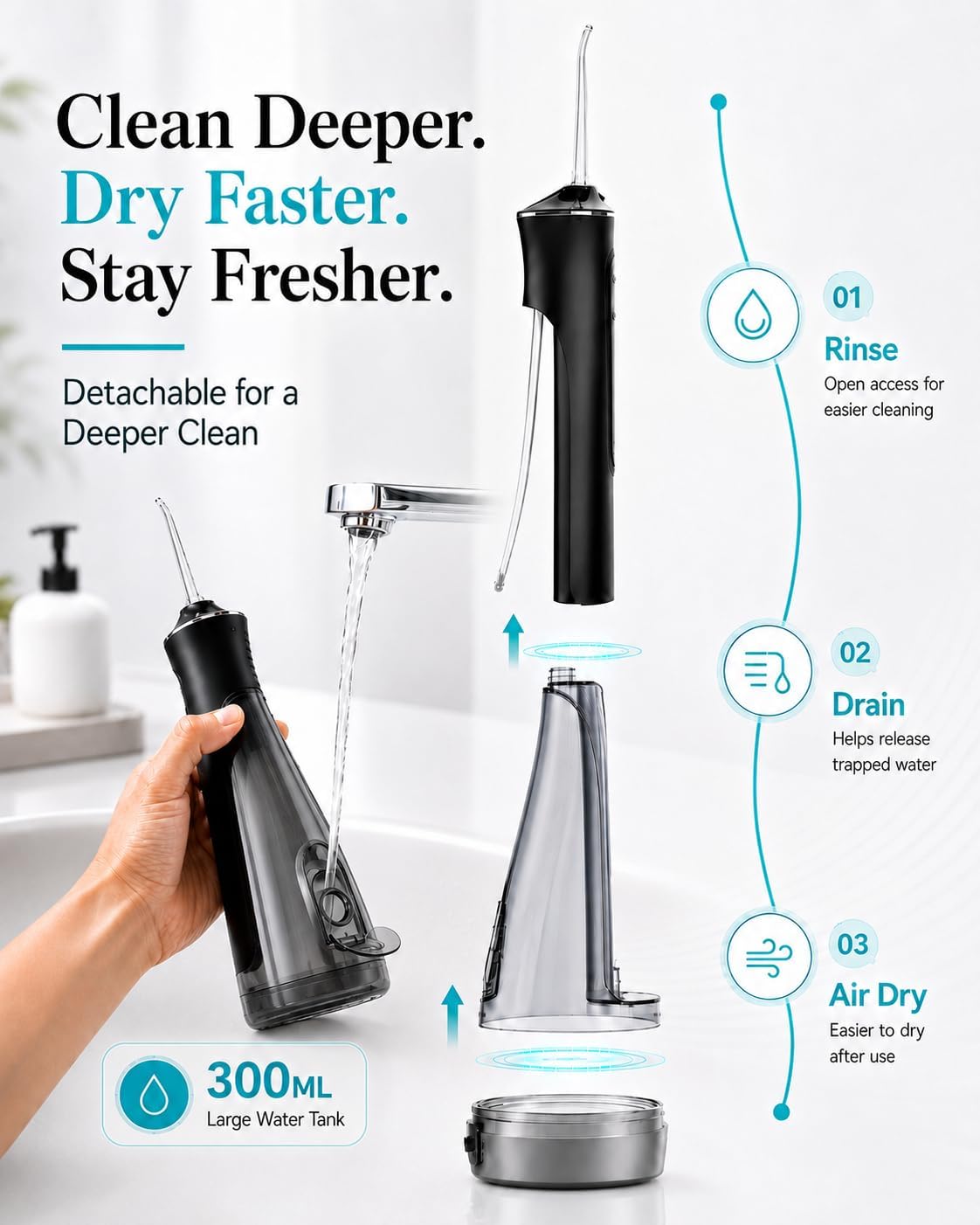 Detalle de Cordless Water Flosser with 300 mL Tank