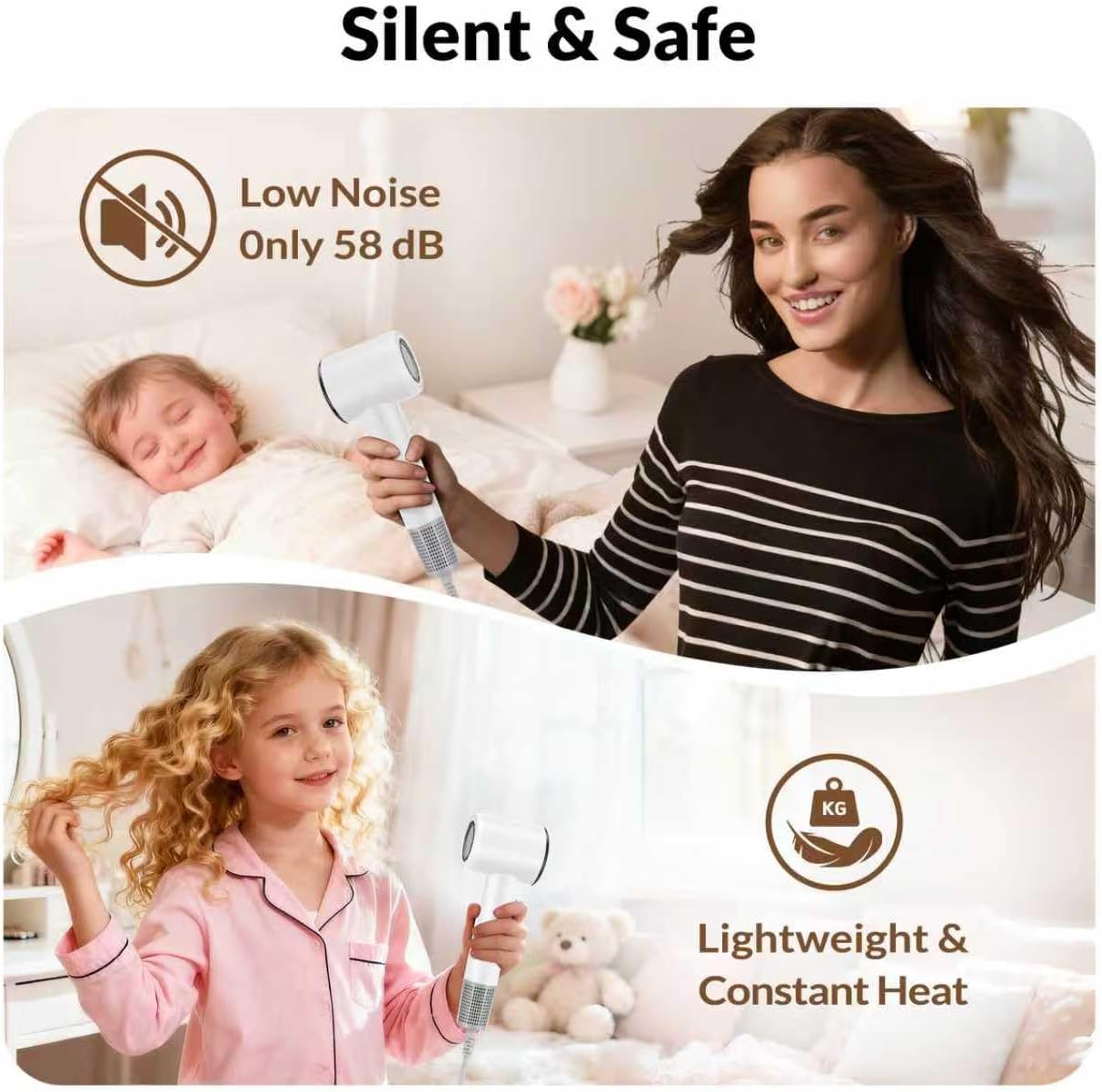 Thumbnail 5 de Ionic Travel Hair Dryer with Diffuser, Digital Temperature Display & 110,000 RPM Motor