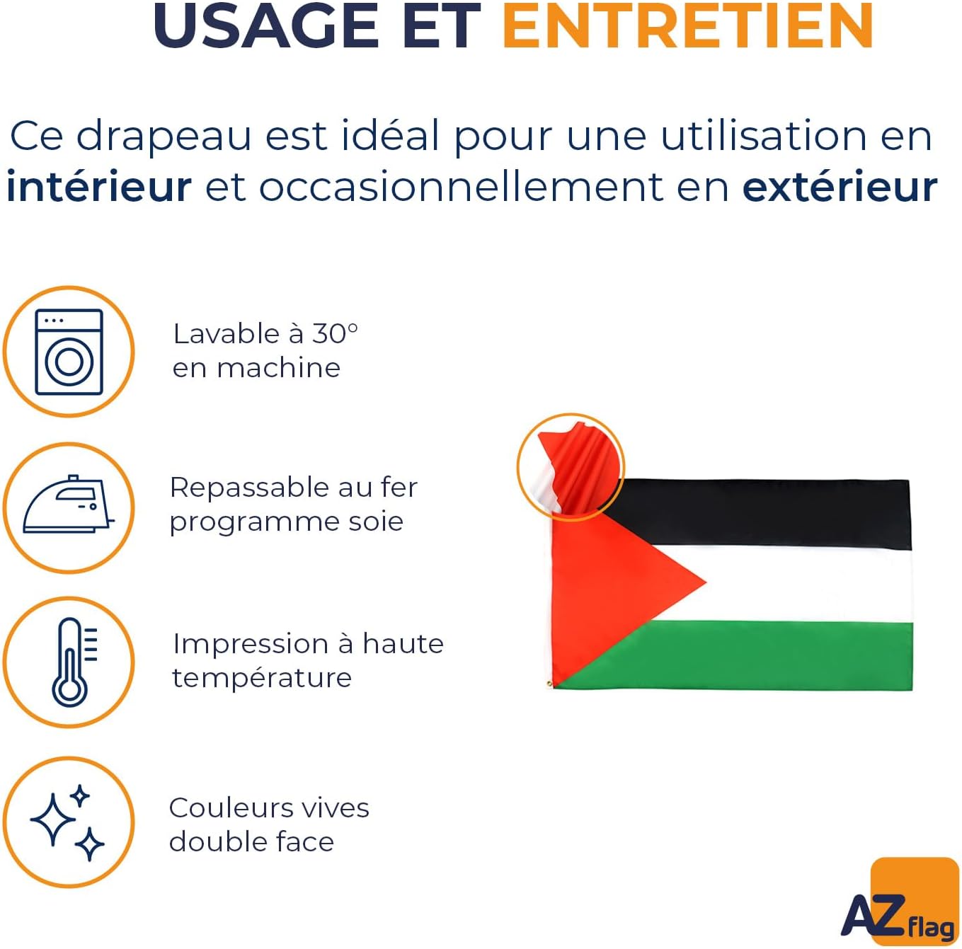Thumbnail 5 de AZ FLAG Drapeau Palestine 150x90 cm – 100% Polyester, œillets métalliques intégrés
