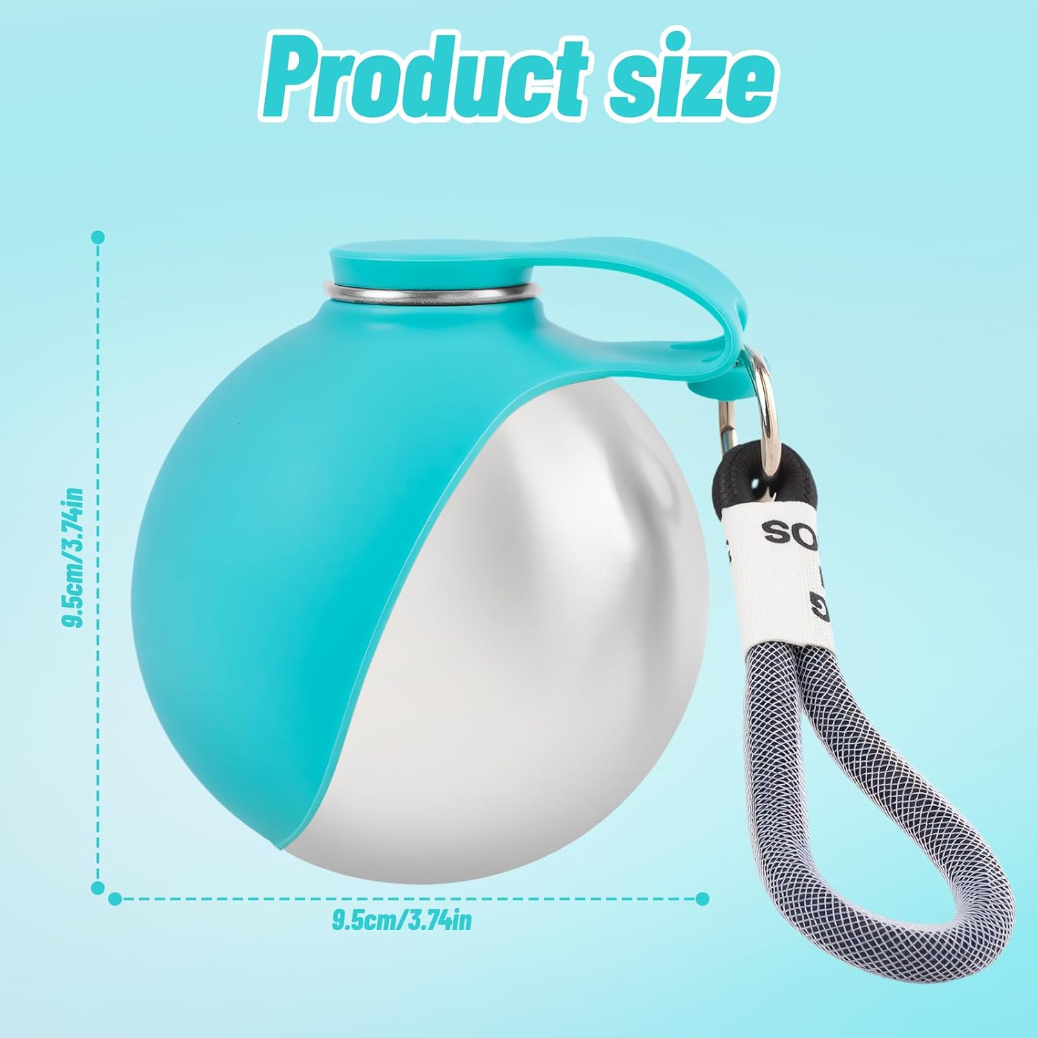 Thumbnail 1 de Portable Dog Water Bottle 2-in-1 with Foldable Bowl – 285ml, Stainless Steel, Leak-Proof