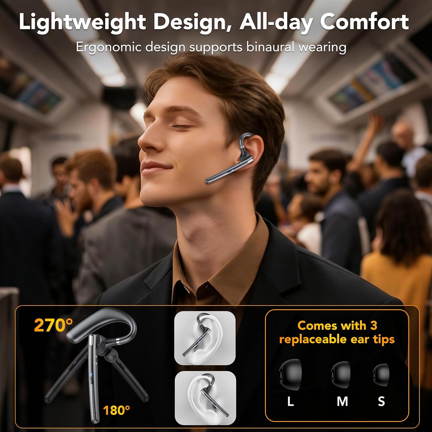 Thumbnail 5 de Bluetooth Headset V5.4 mit LED-Ladebox – ENC Dual Mikrofone, IPX7, 2 Geräte gleichzeitig