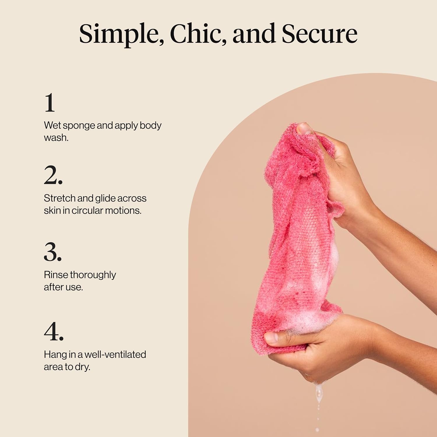 Thumbnail 6 de Kitsch African Net Sponge – Exfoliating Body Scrubber, 3-Piece Berry Pink