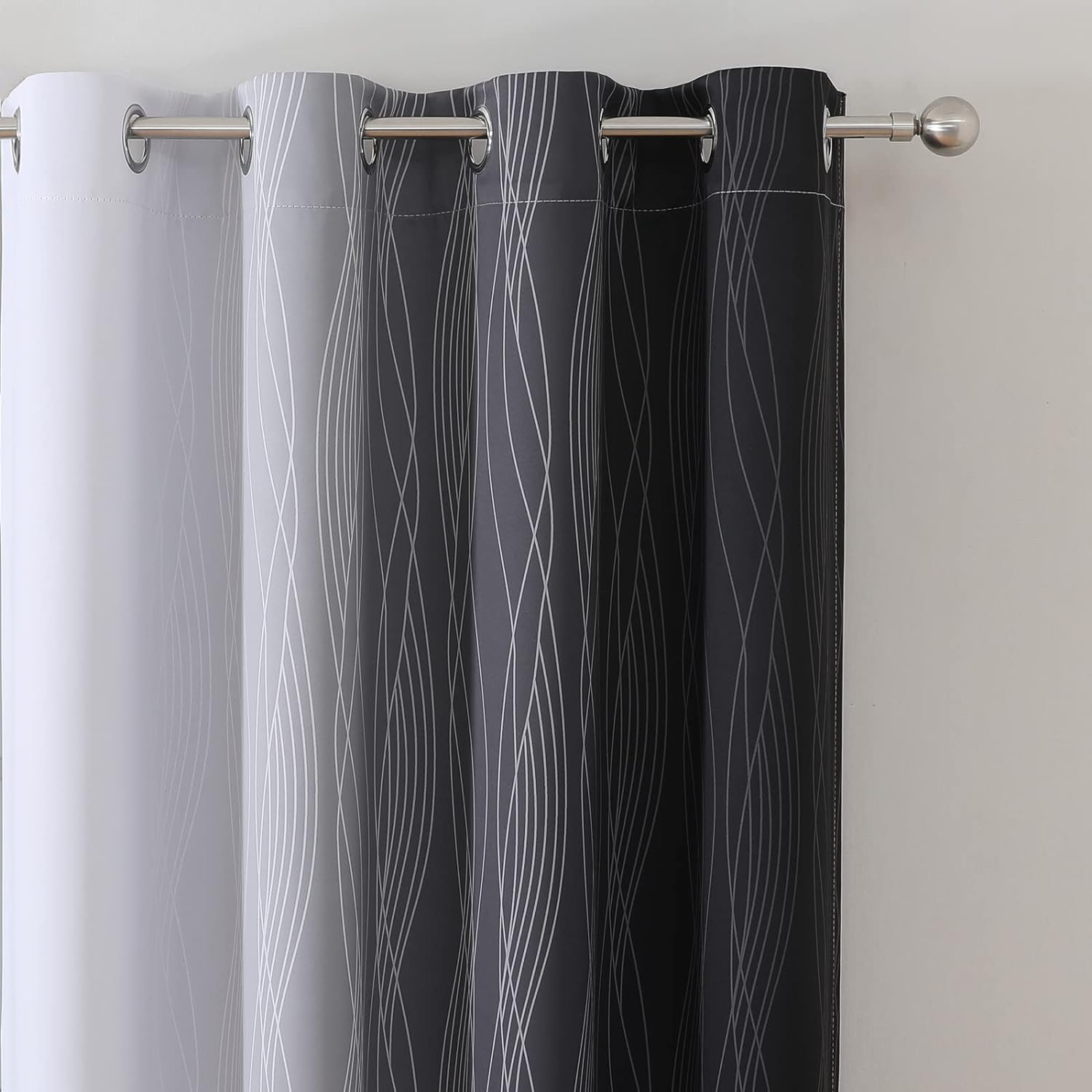 Thumbnail 3 de VEHEDE Gradient Blackout Curtains: 2 Panels, 90 Inch Drop, Ombre Design