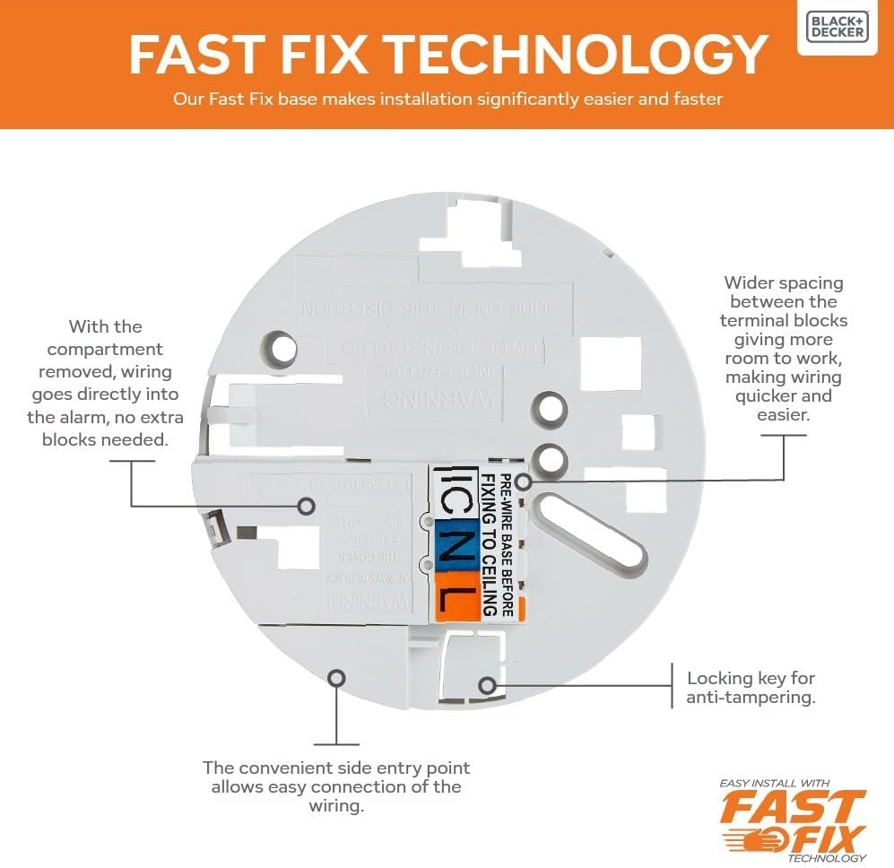 Thumbnail 5 de BLACK+DECKER Mains Smoke Alarm 1 interlinked unit
