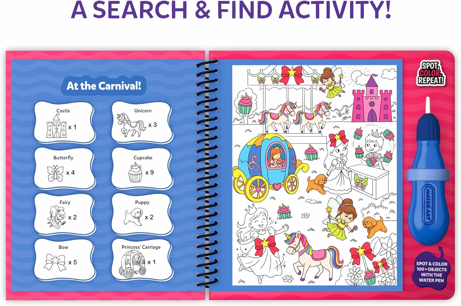 Thumbnail 5 de Skillmatics Reusable Search & Find Book – Water Spotter (Unicorns & Princesses)