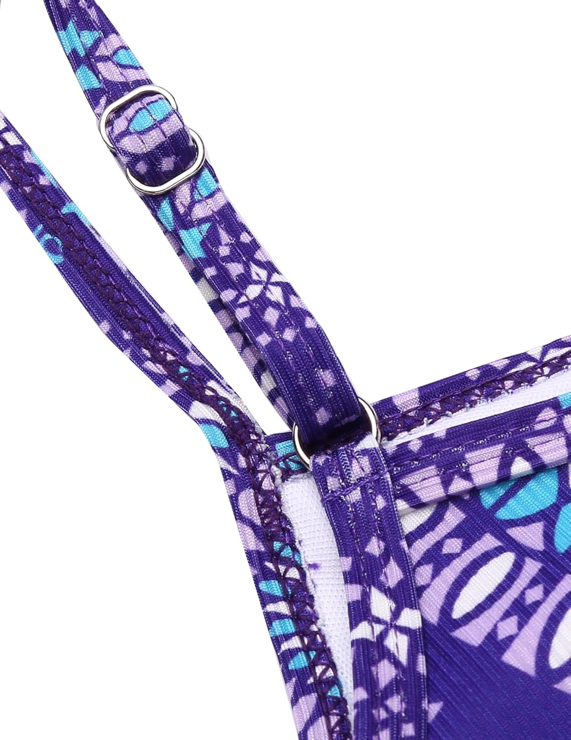 Detalle de Arshiner Mädchen Bikini Set 3er Sommer Badeanzüge – Tankini mit Rock, Blumendruck, für Mädchen 5–15 Jahre