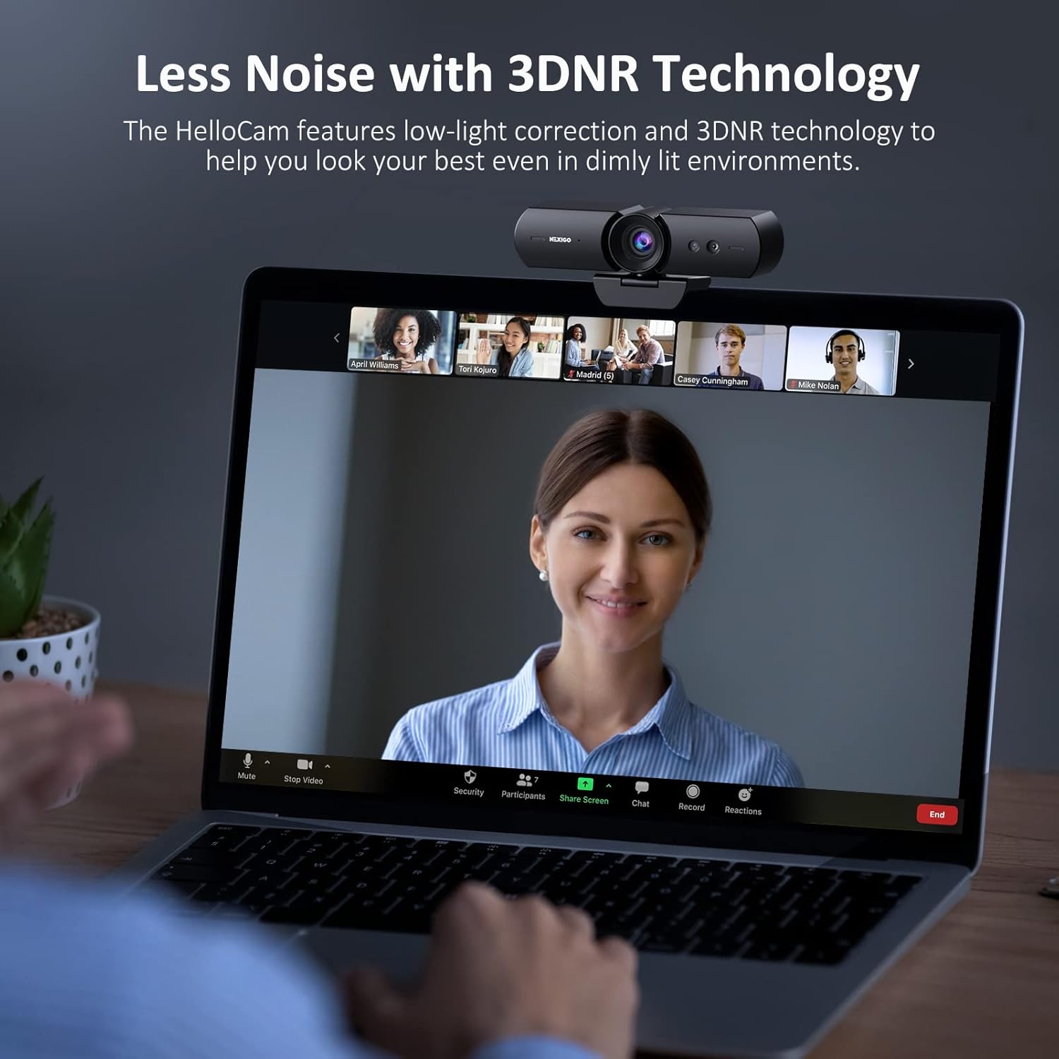 Thumbnail 5 de NexiGo HelloCam 1080p Webcam with Windows Hello, Auto Privacy Cover and Noise-Cancelling Microphone